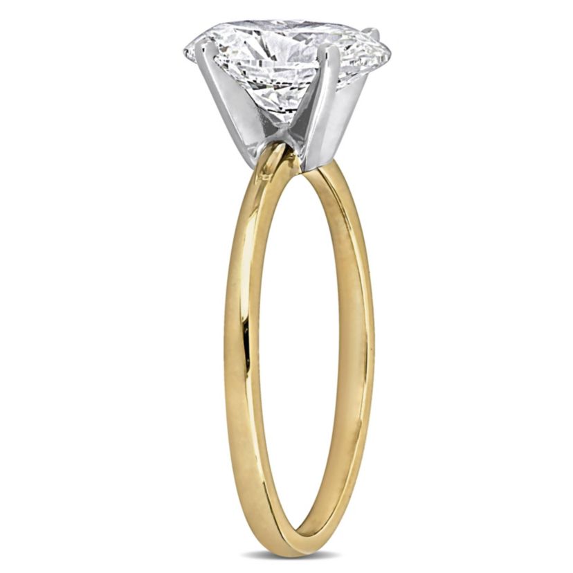 Lab Created Lab Grown Diamond Engagement Ring in 14k Yellow Gold