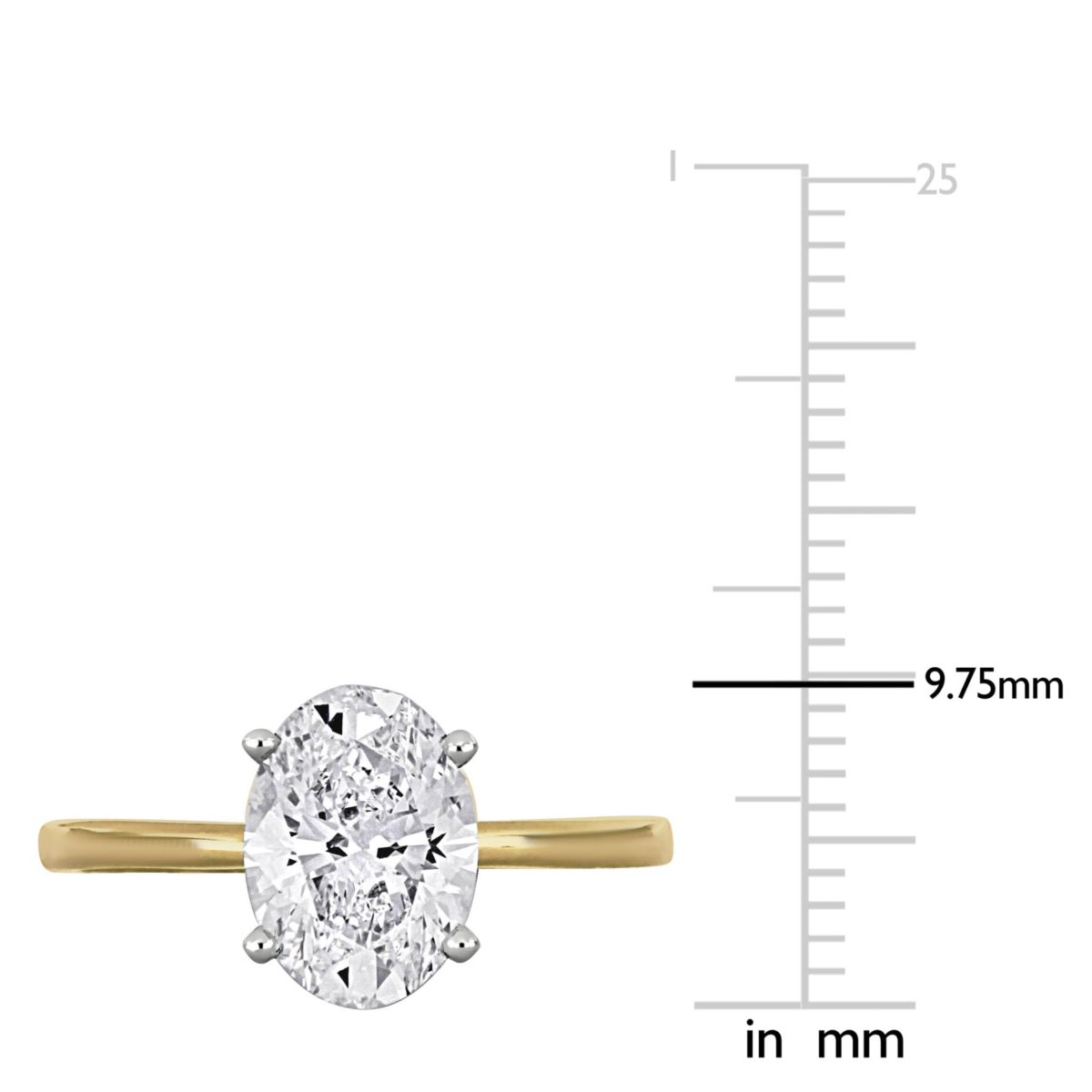 Lab Created Lab Grown Diamond Engagement Ring in 14k Yellow Gold