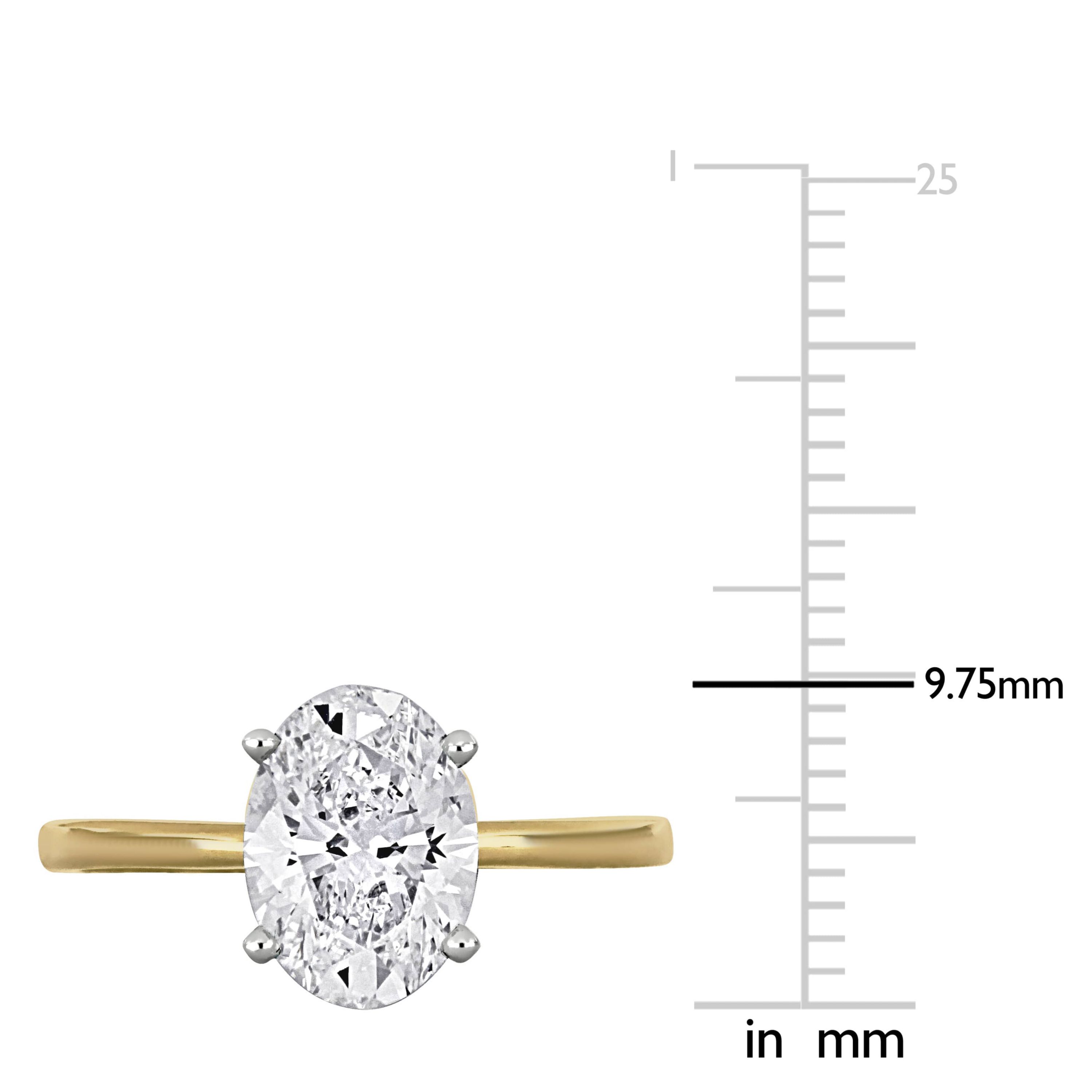 Lab Created Lab Grown Diamond Engagement Ring in 14k Yellow Gold