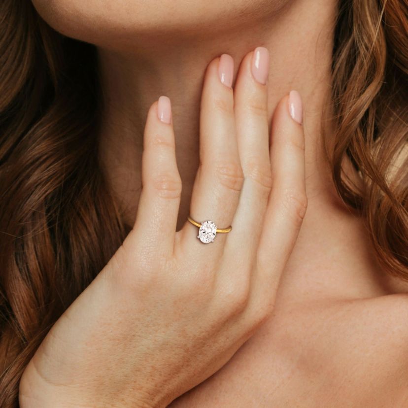 Lab Created Lab Grown Diamond Engagement Ring in 14k Yellow Gold