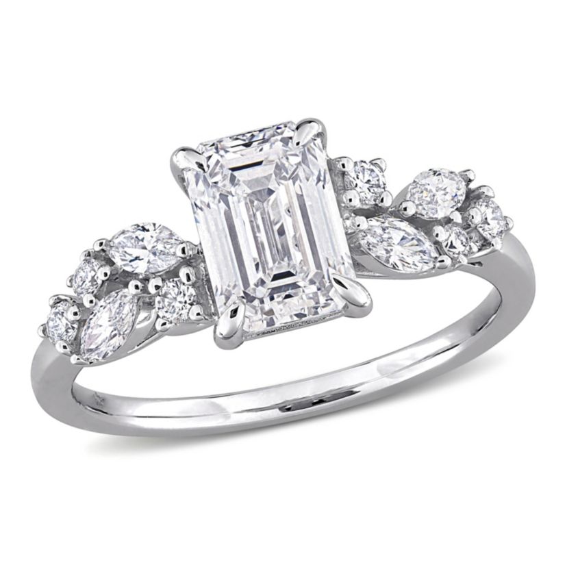 Lab Created Lab Grown Diamonds Engagement Ring in 14k White Gold
