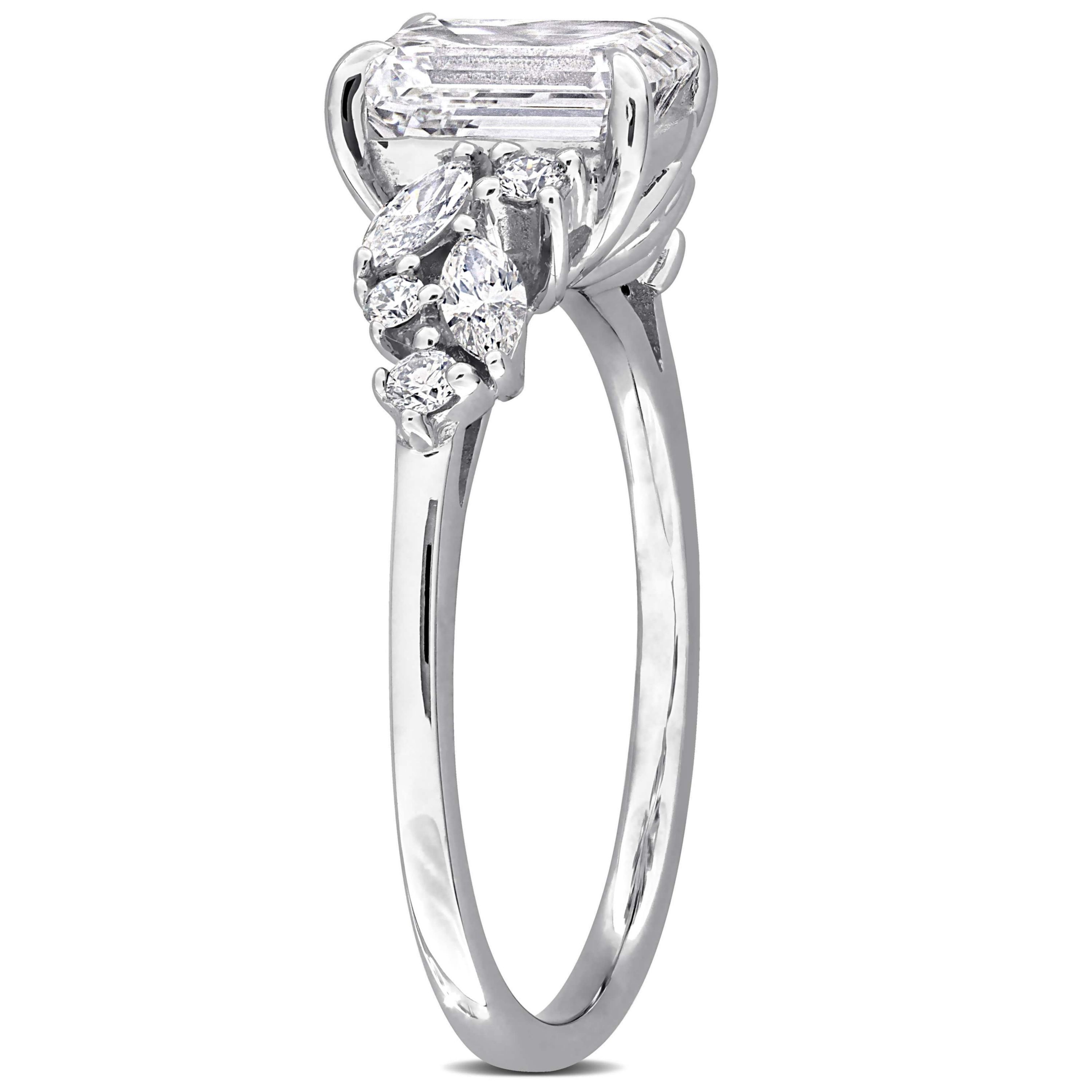 Lab Created Lab Grown Diamonds Engagement Ring in 14k White Gold