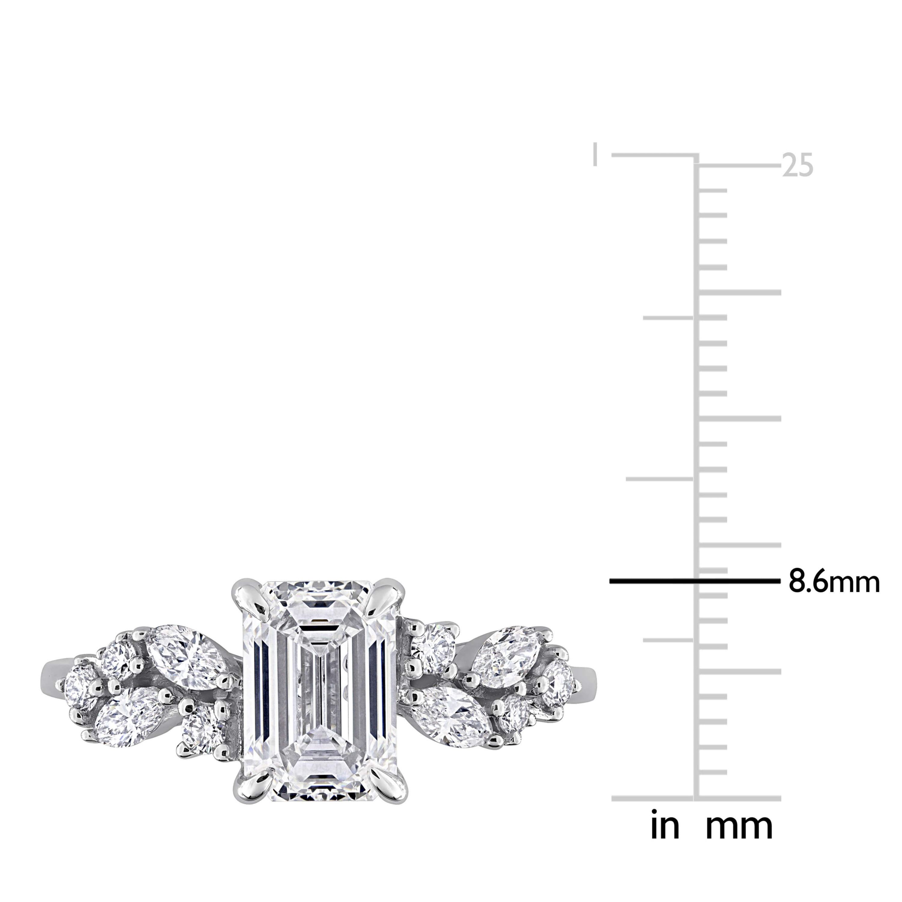 Lab Created Lab Grown Diamonds Engagement Ring in 14k White Gold