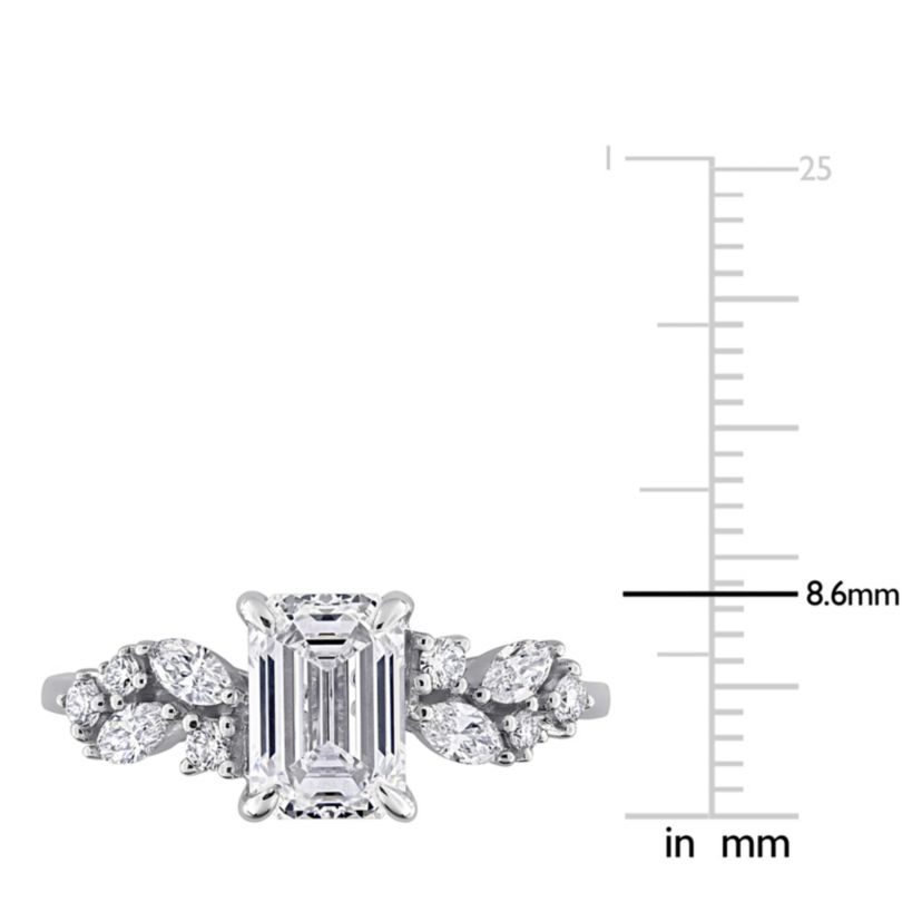 Lab Created Lab Grown Diamonds Engagement Ring in 14k White Gold