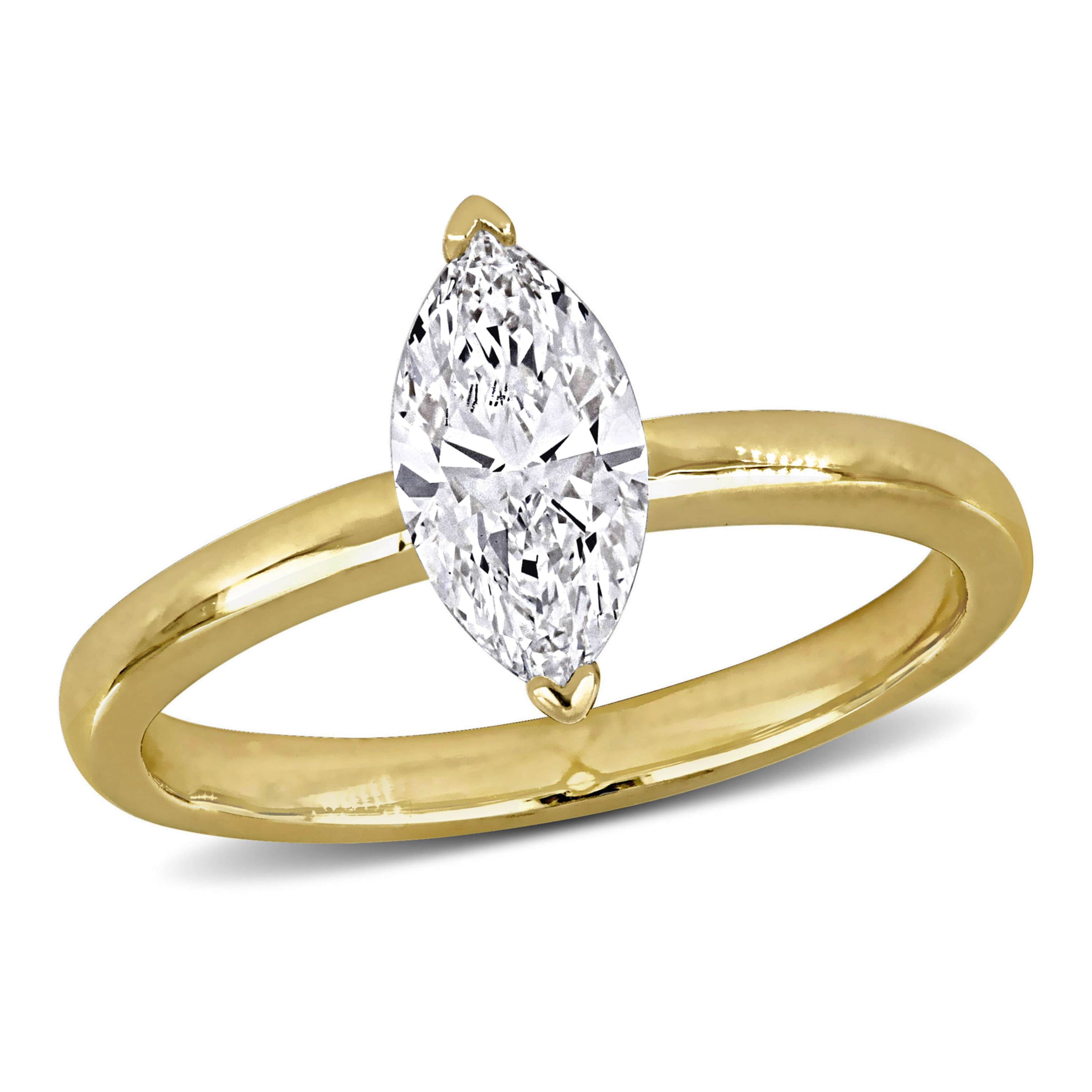 Lab Created Diamond Engagement Ring in 14k Yellow Gold