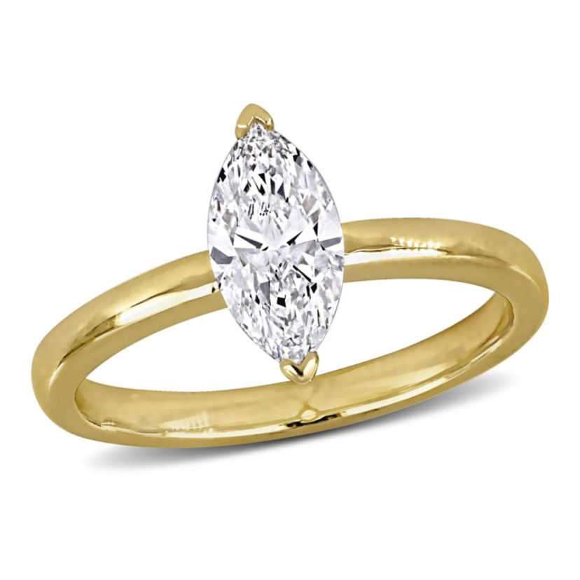 Lab Created Diamond Engagement Ring in 14k Yellow Gold