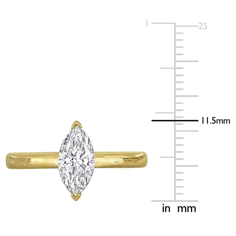 Lab Created Diamond Engagement Ring in 14k Yellow Gold