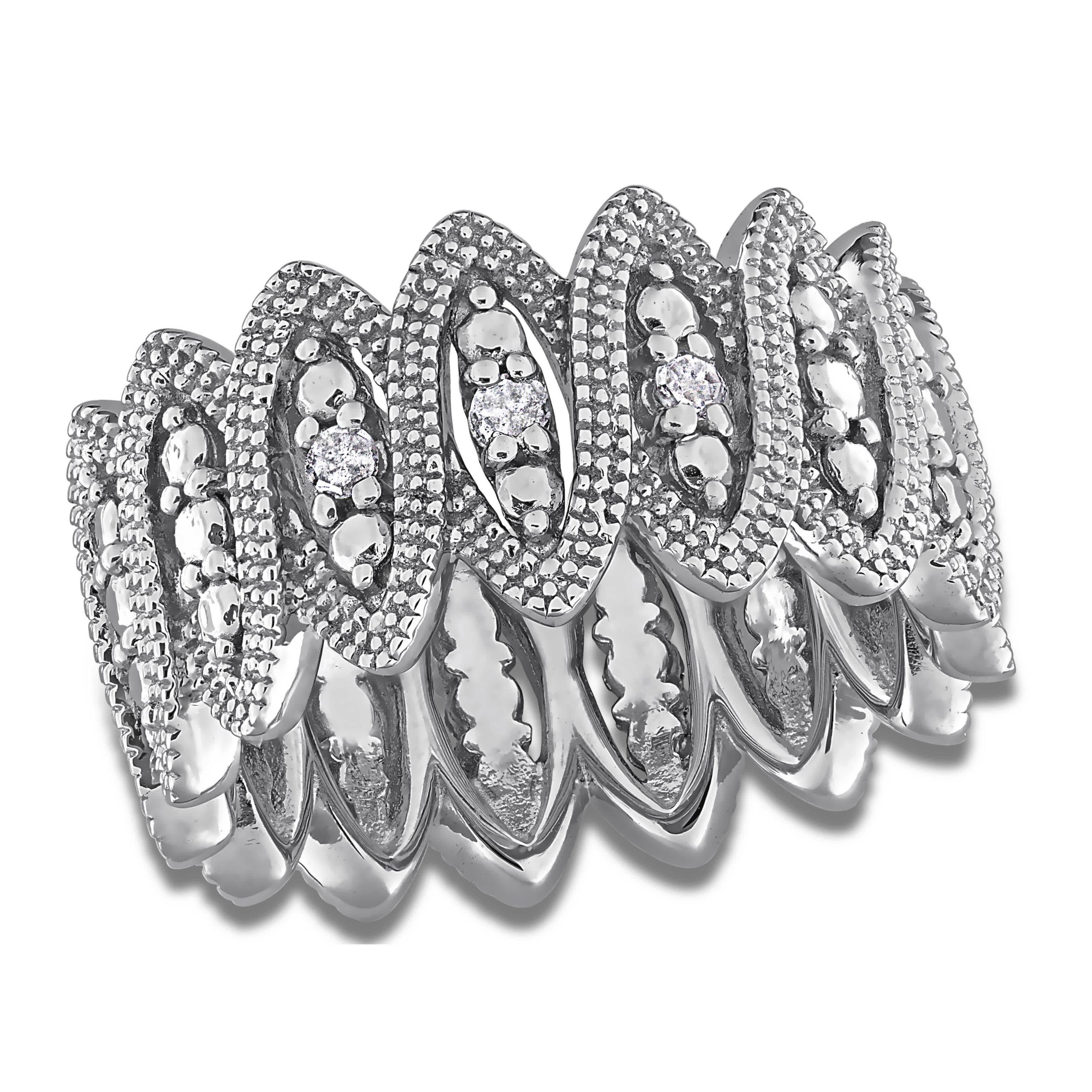 Diamond Ring in Sterling Silver