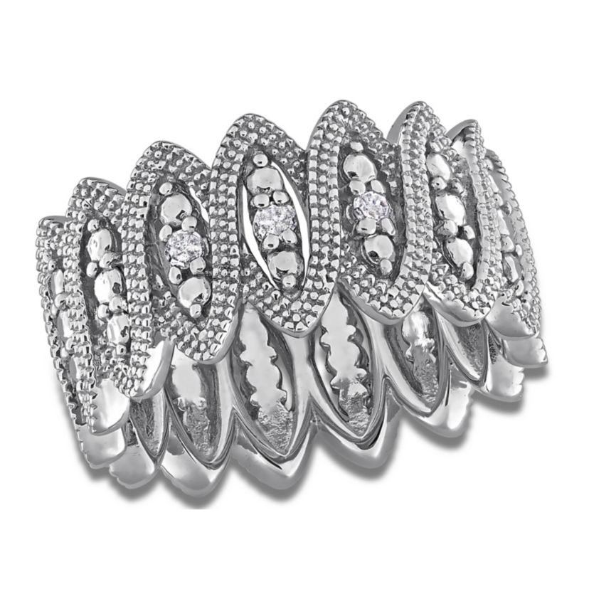 Diamond Ring in Sterling Silver