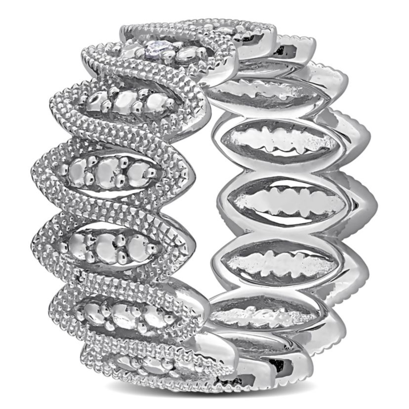 Diamond Ring in Sterling Silver