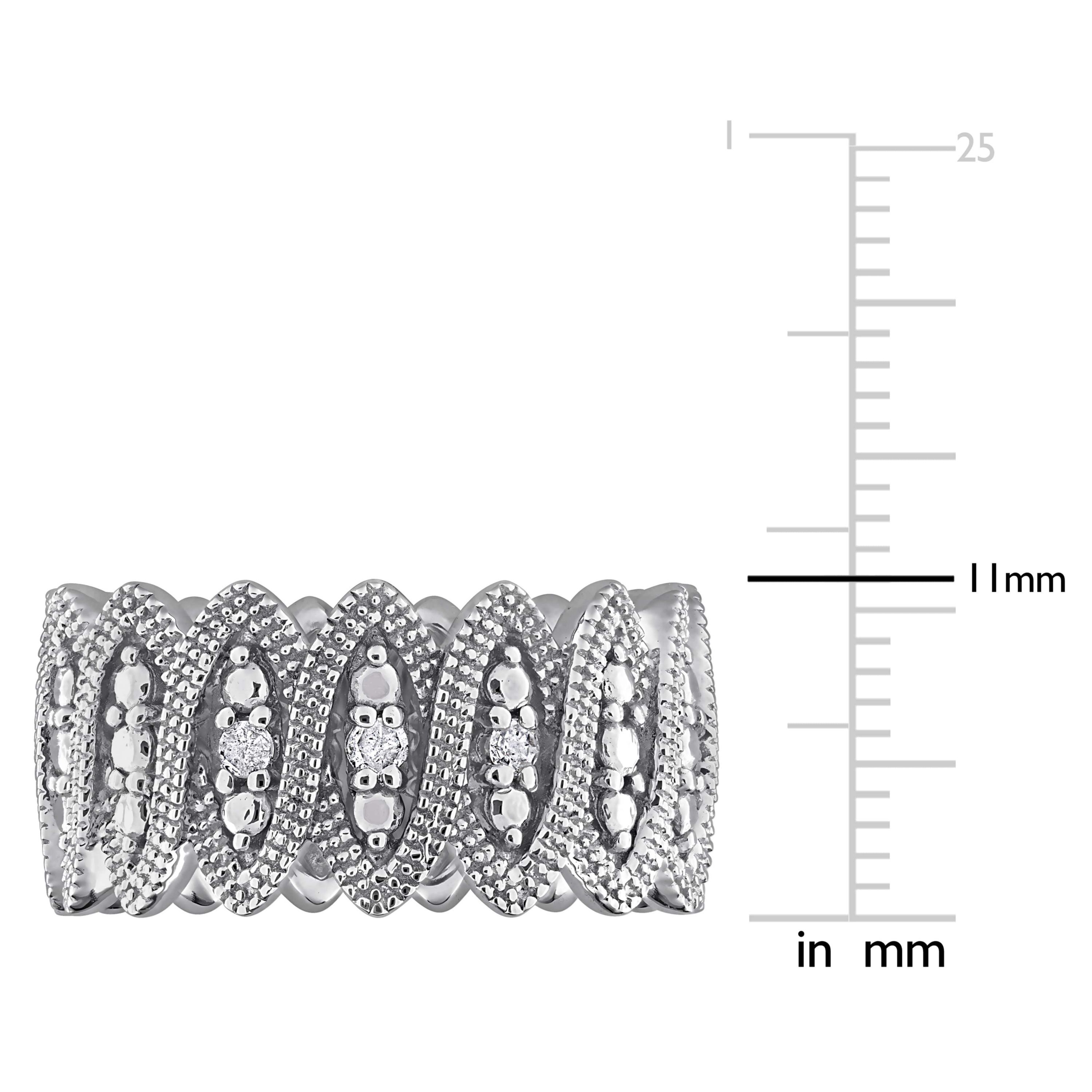 Diamond Ring in Sterling Silver