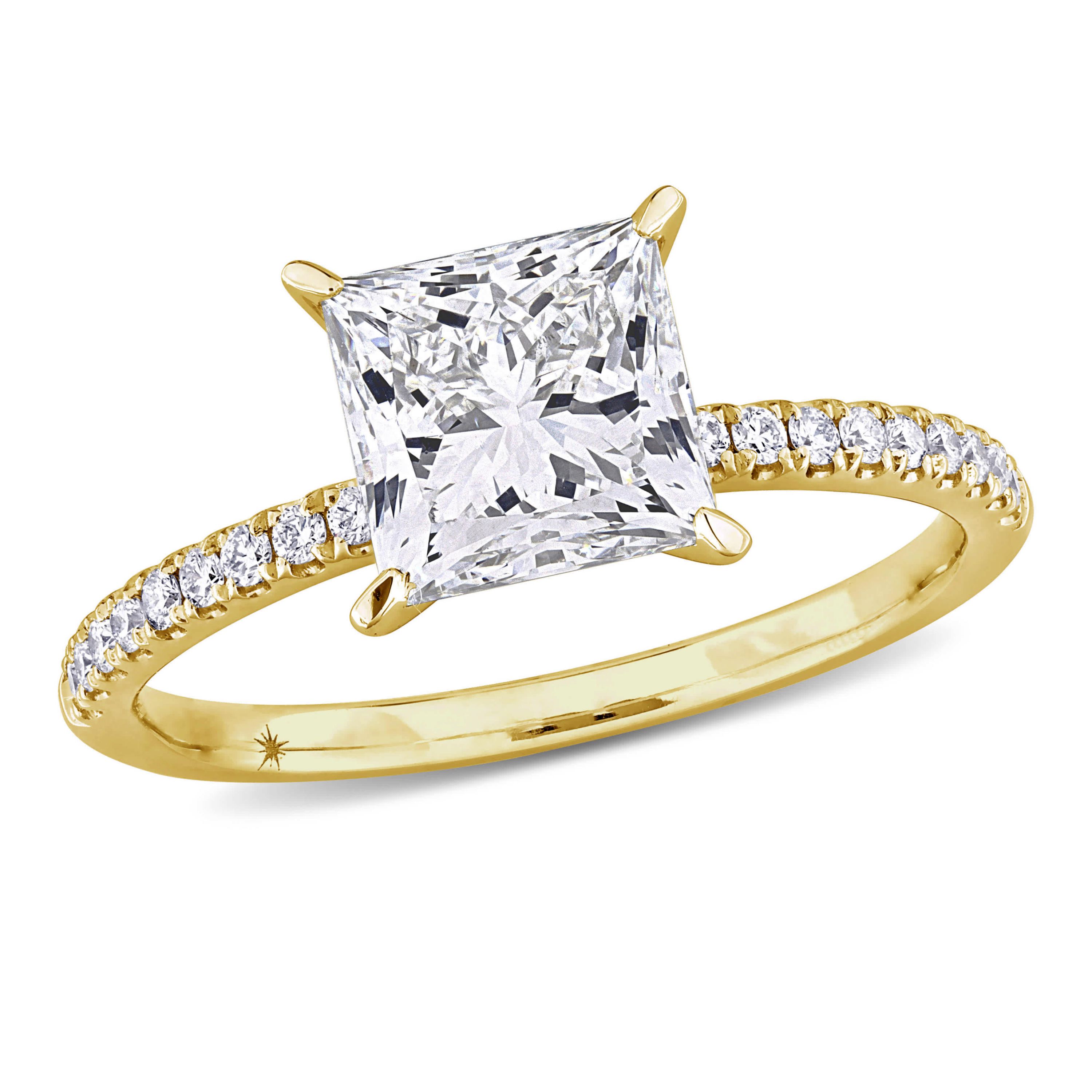 Lab Created Lab Grown Diamonds Engagement Ring in 14k Yellow Gold