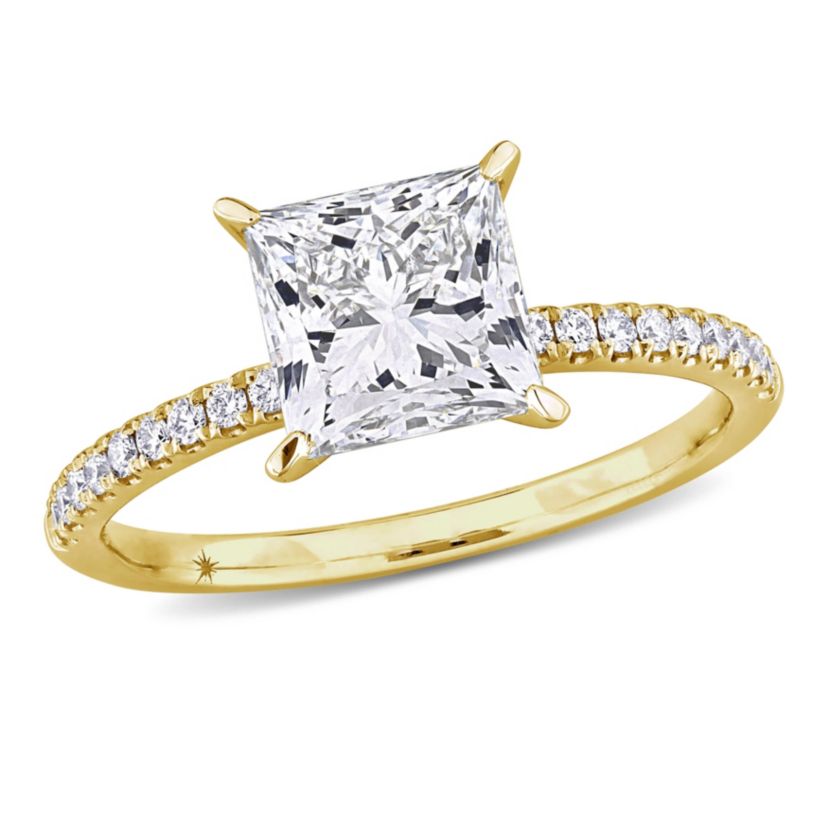 Lab Created Lab Grown Diamonds Engagement Ring in 14k Yellow Gold