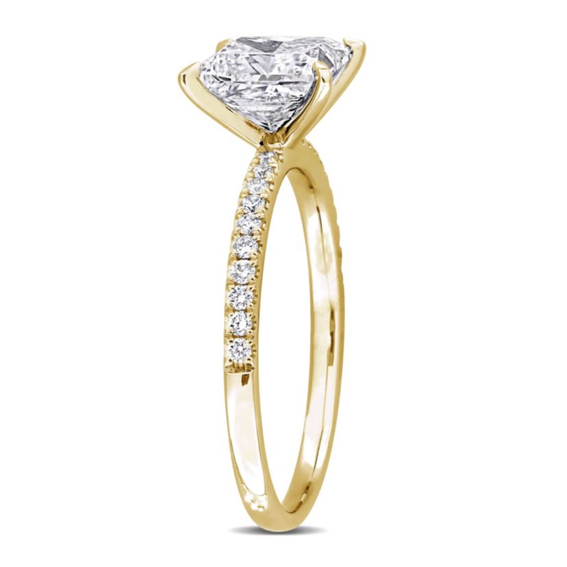 Lab Created Lab Grown Diamonds Engagement Ring in 14k Yellow Gold