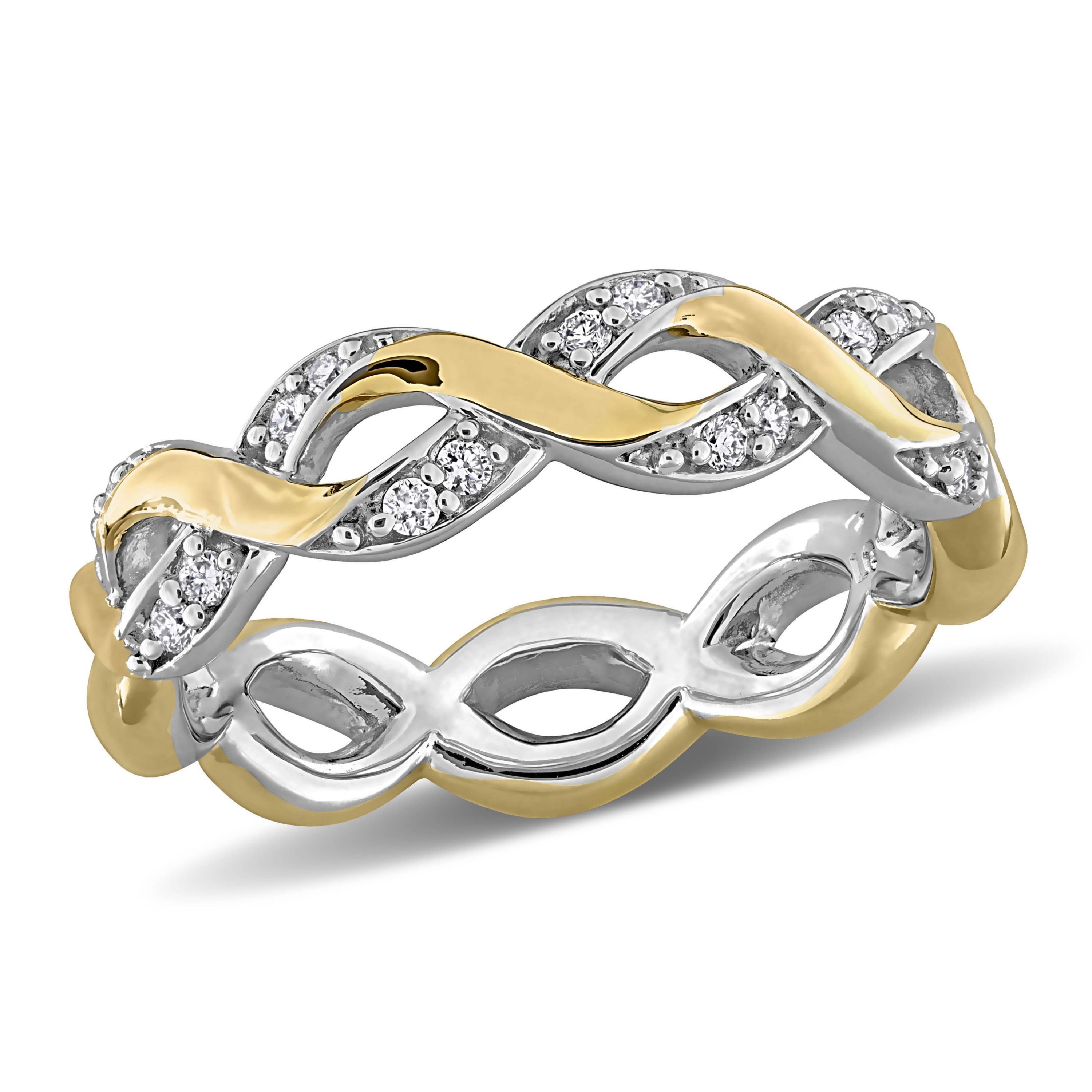 Lab Grown Diamond Ring in Two-Tone Silver
