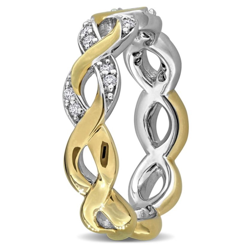 Lab Grown Diamond Ring in Two-Tone Silver