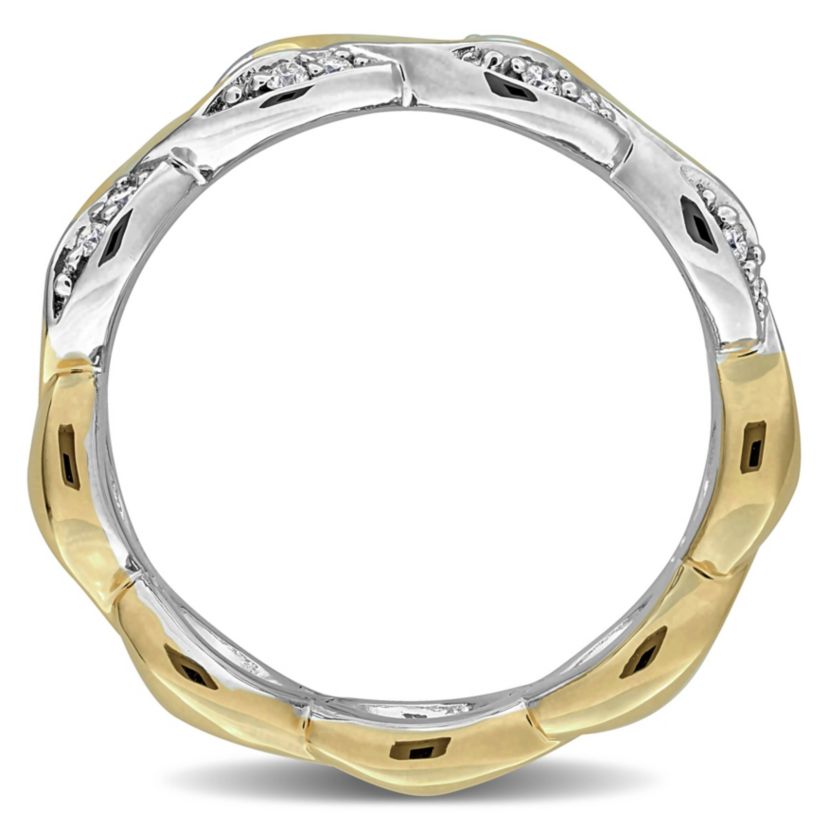 Lab Grown Diamond Ring in Two-Tone Silver