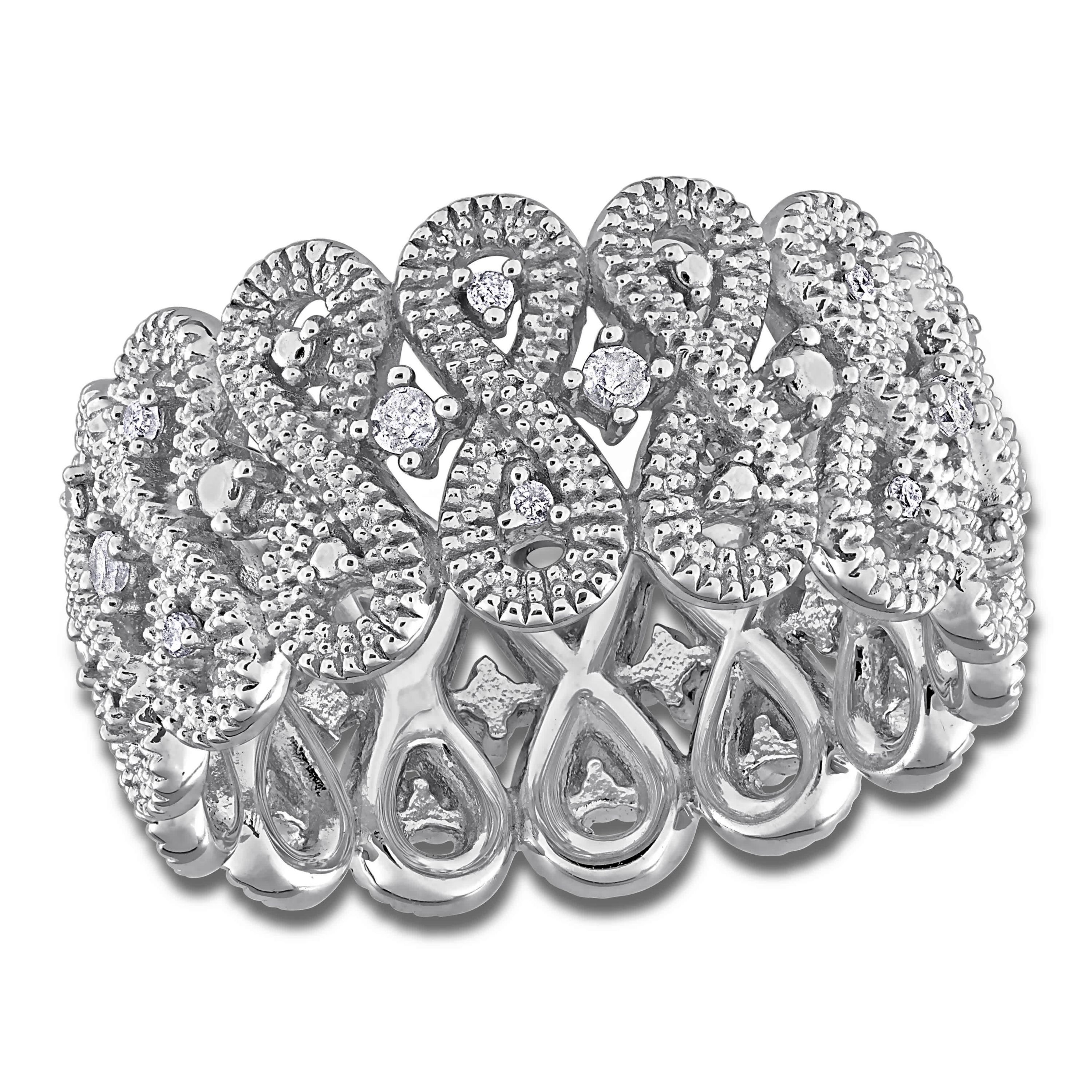 Diamond Ring in Sterling Silver