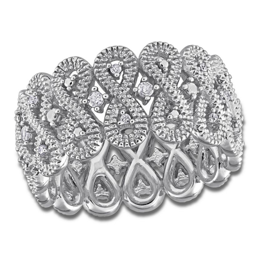 Diamond Ring in Sterling Silver