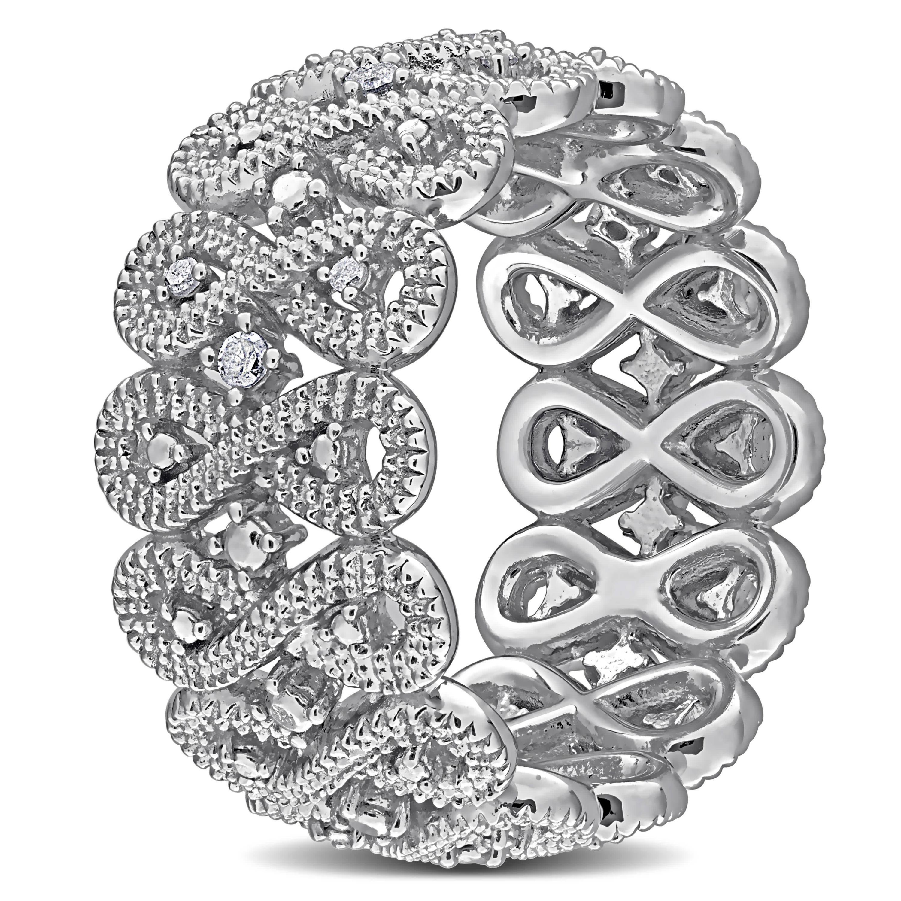 Diamond Ring in Sterling Silver