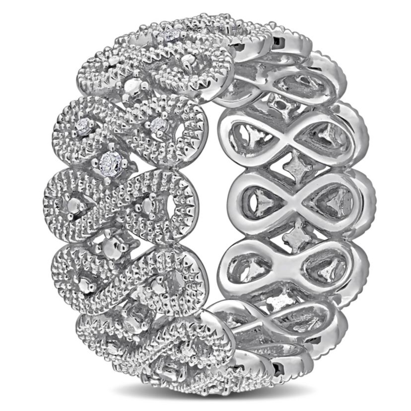 Diamond Ring in Sterling Silver