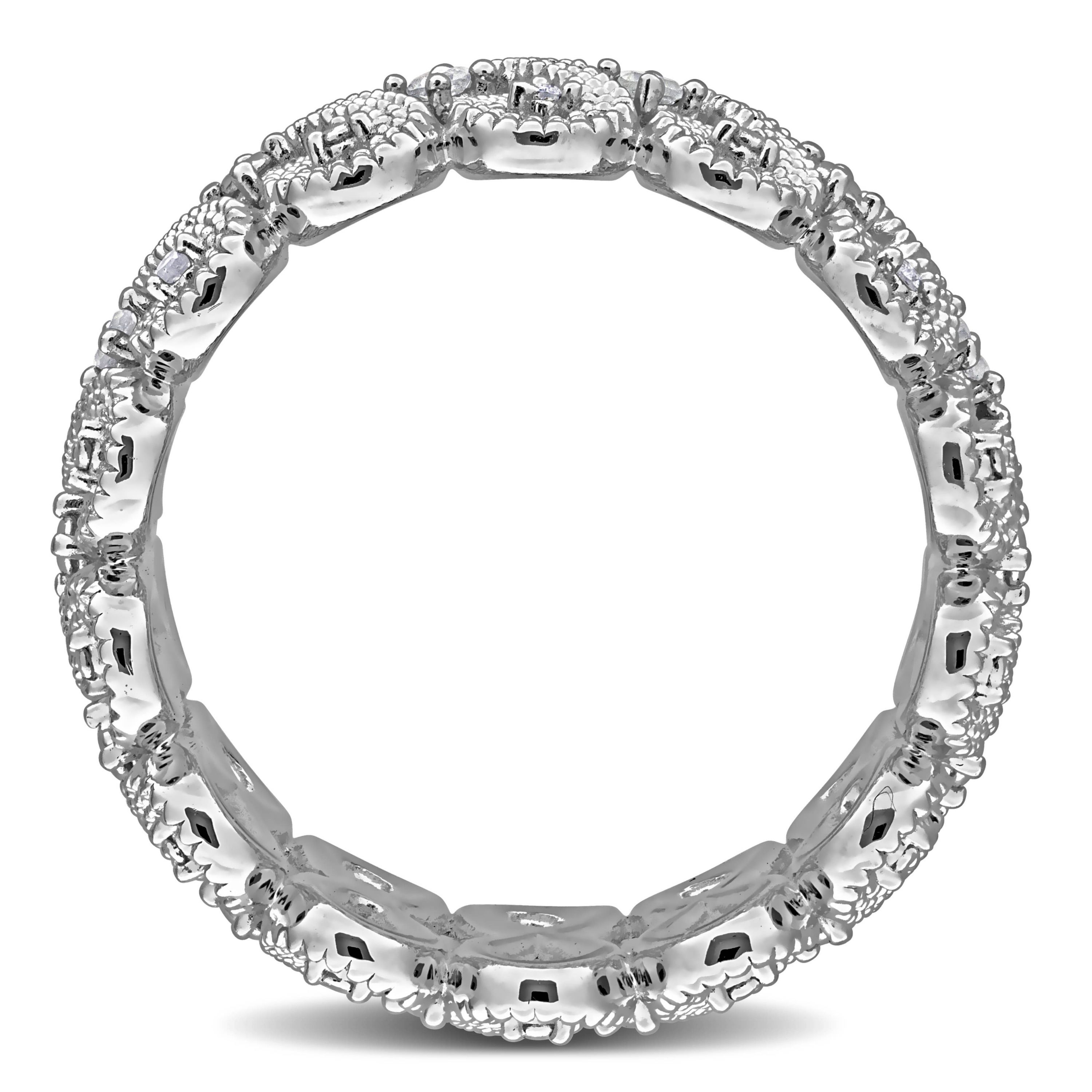 Diamond Ring in Sterling Silver