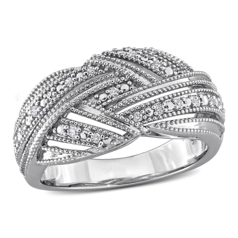 Diamond Ring in Sterling Silver