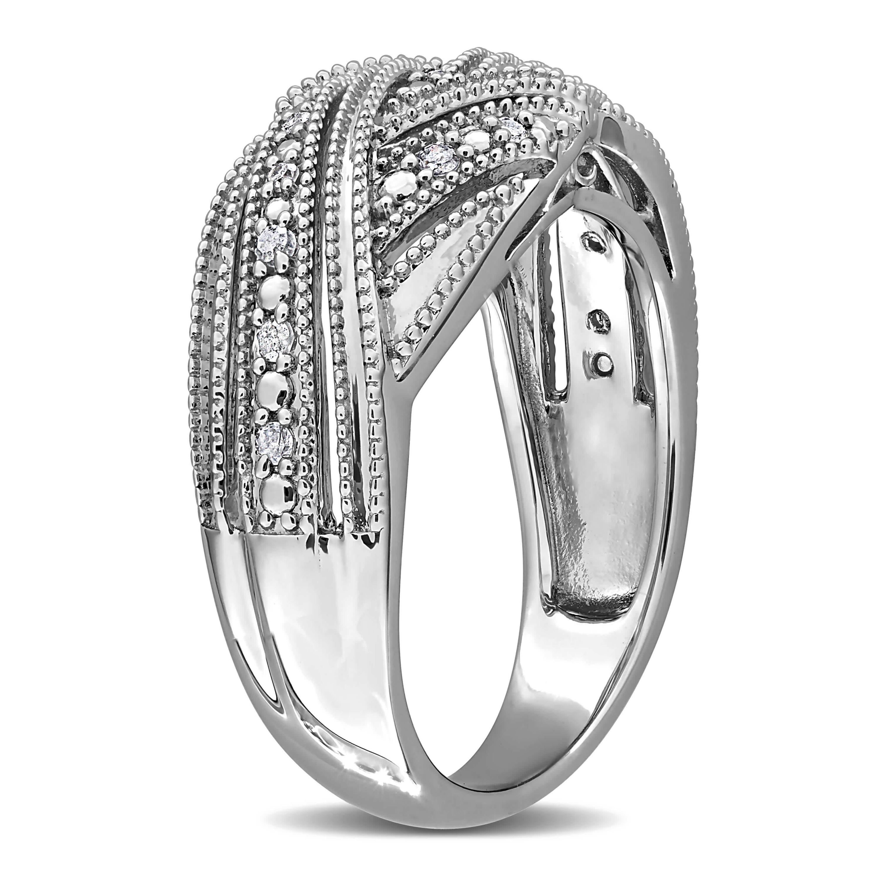 Diamond Ring in Sterling Silver