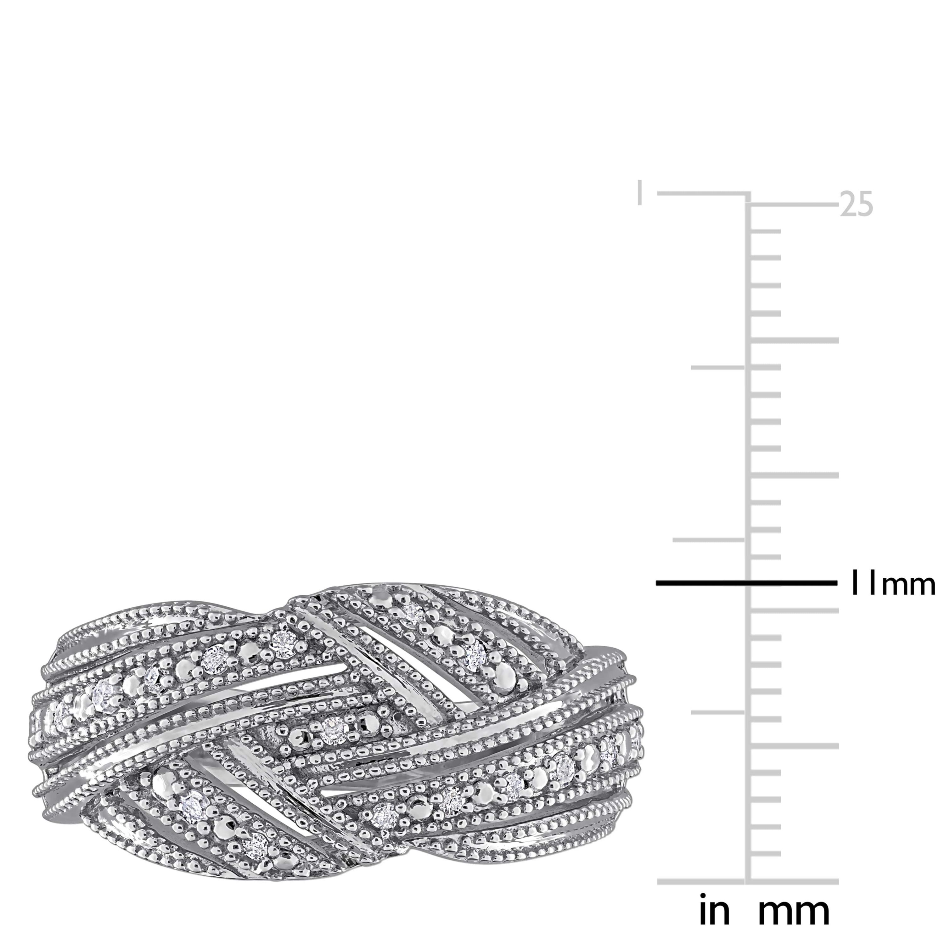 Diamond Ring in Sterling Silver