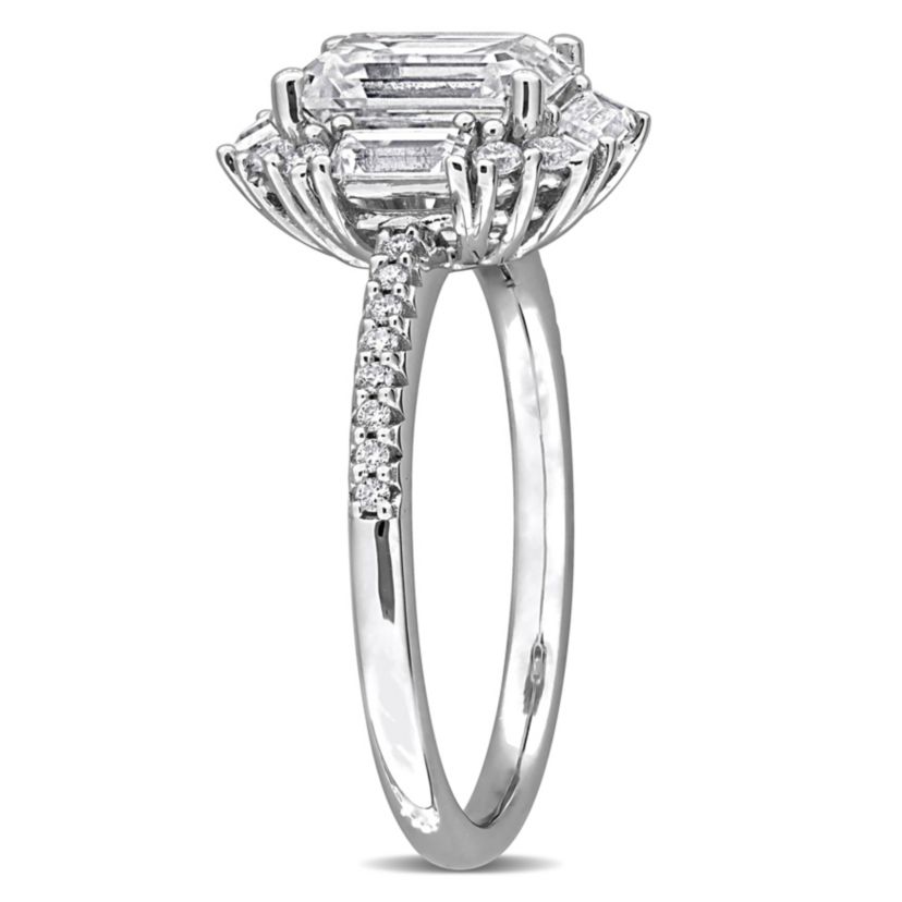 Lab Created Created White Moissanite Ring in Sterling Silver