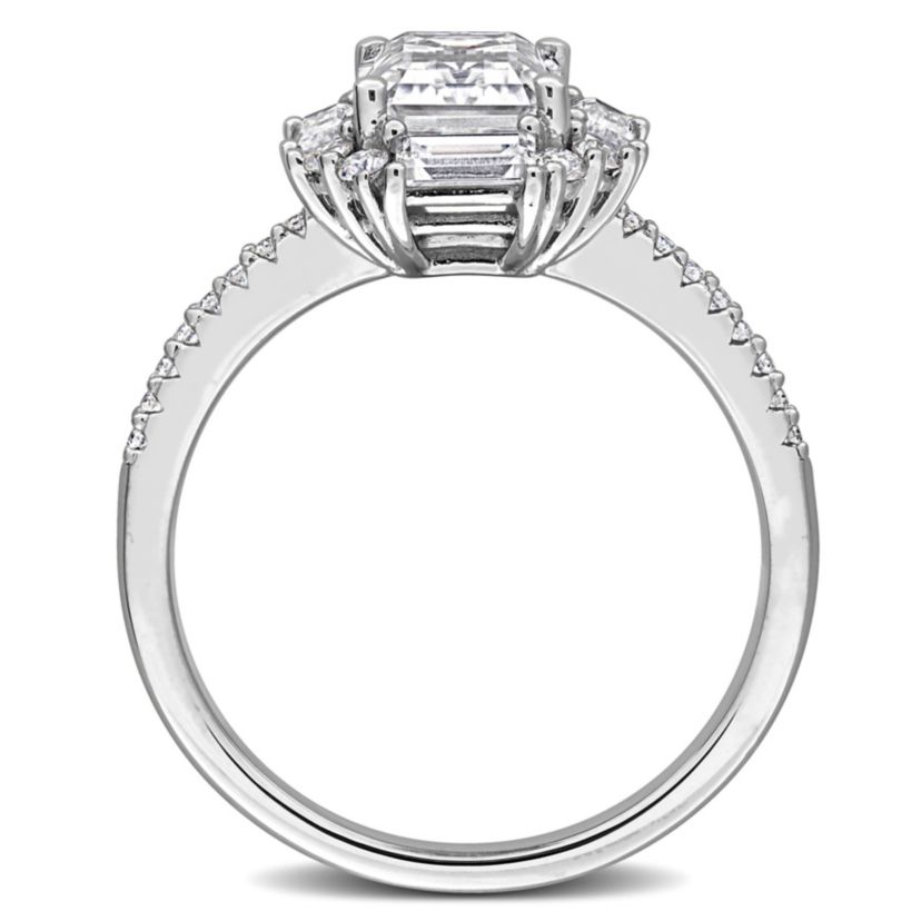 Lab Created Created White Moissanite Ring in Sterling Silver