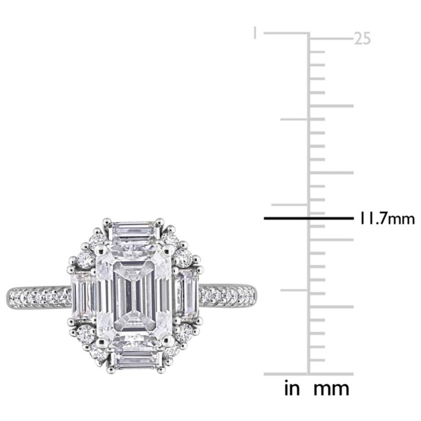 Lab Created Created White Moissanite Ring in Sterling Silver