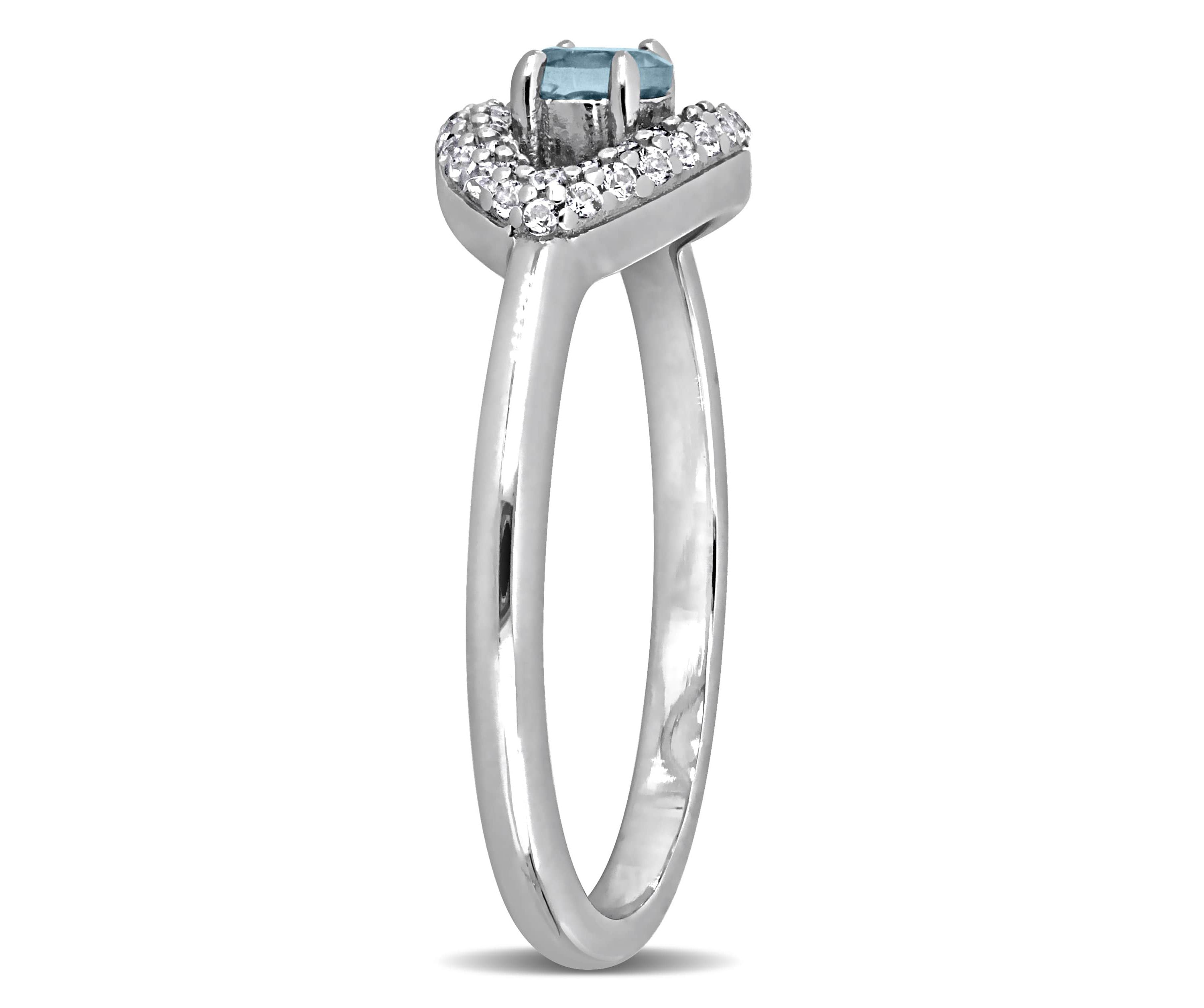 Lab Created Blue Topaz Created White Sapphire Ring in Sterling Silver