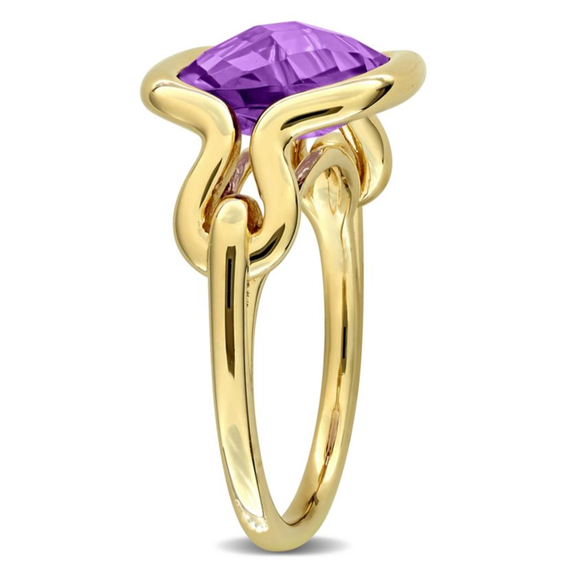Amethyst Ring in Yellow Plated Sterling Silver