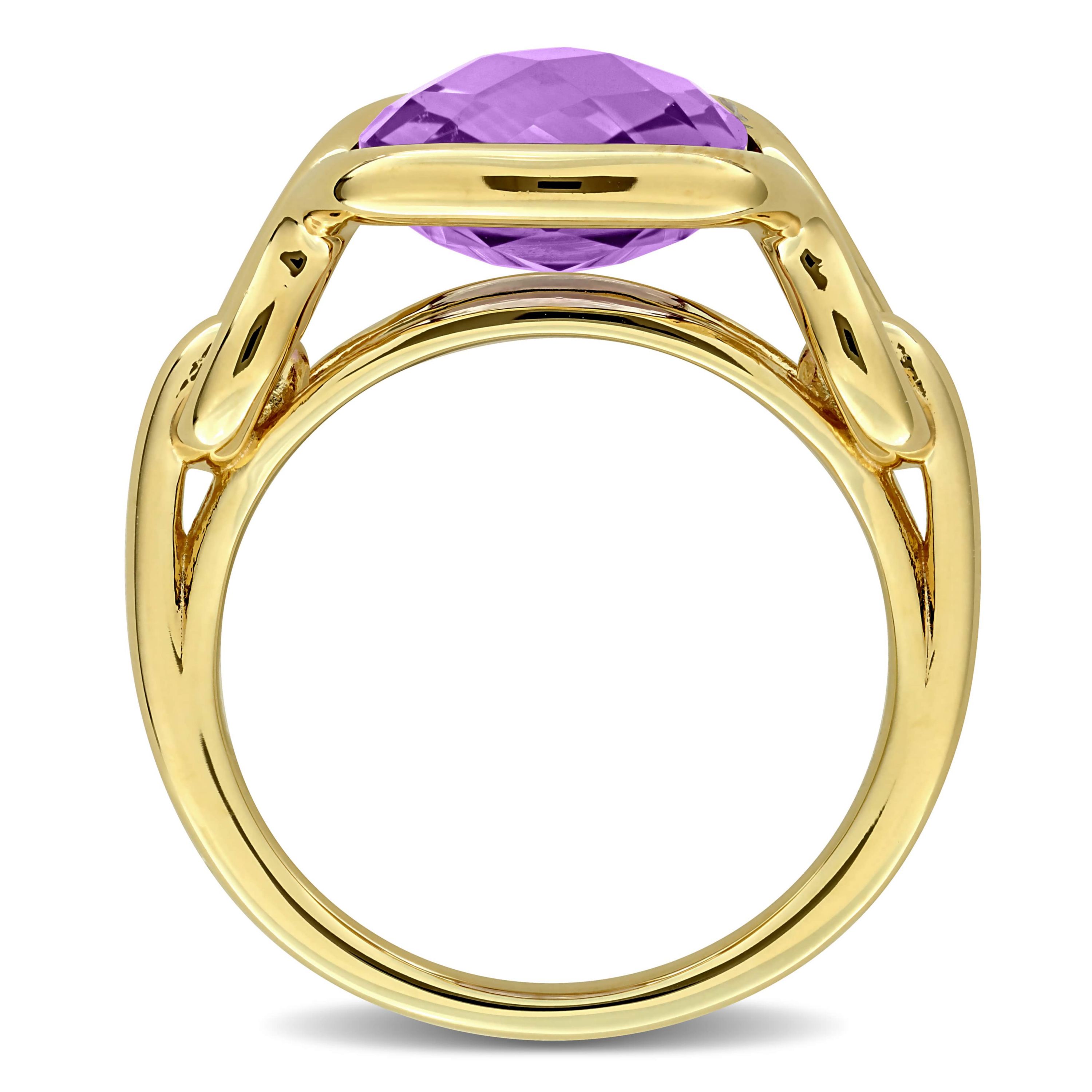 Amethyst Ring in Yellow Plated Sterling Silver