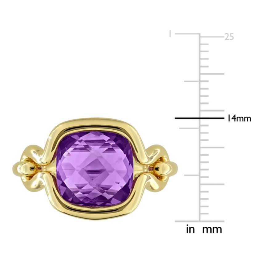 Amethyst Ring in Yellow Plated Sterling Silver