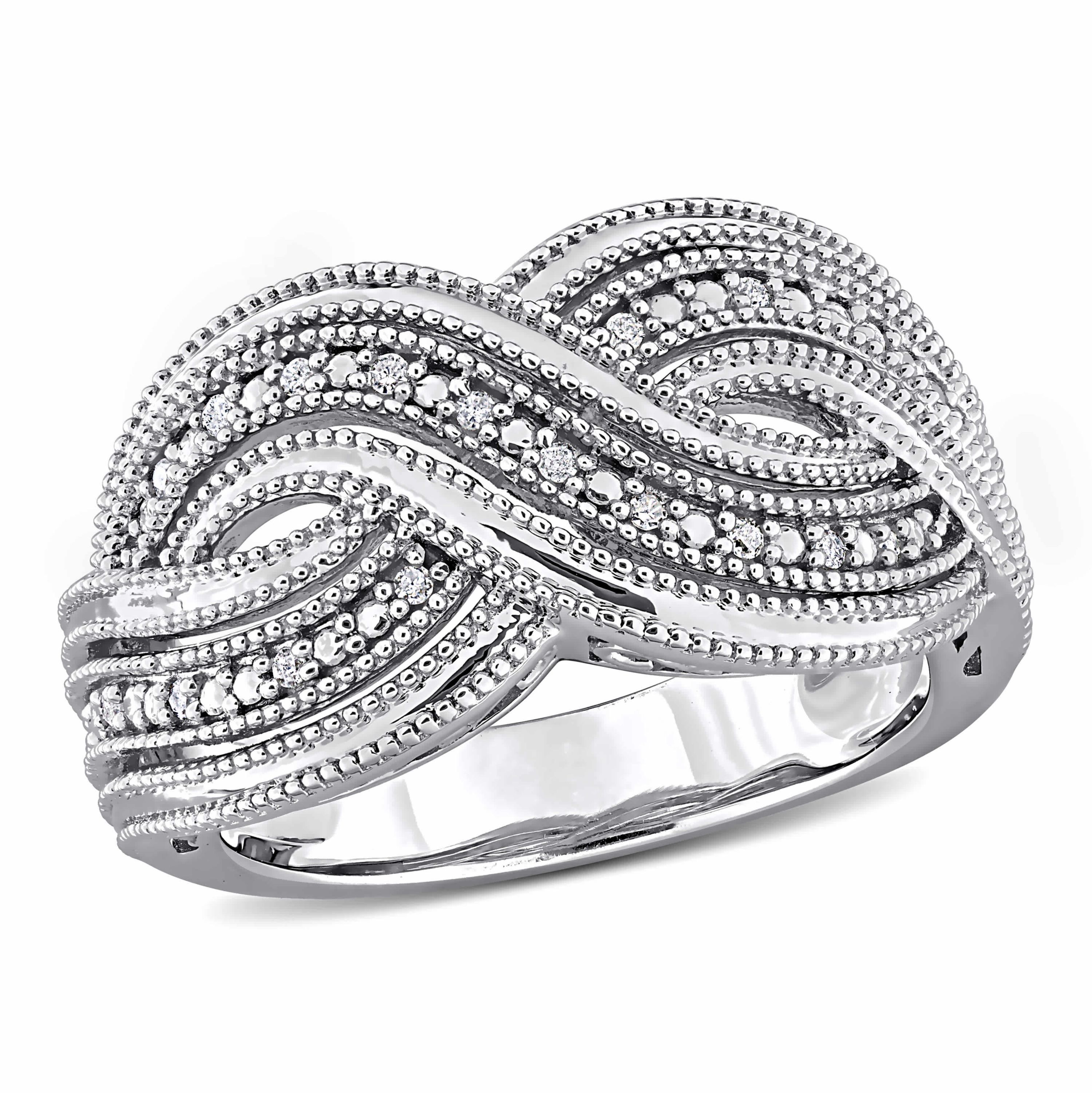 Diamond Ring in Sterling Silver
