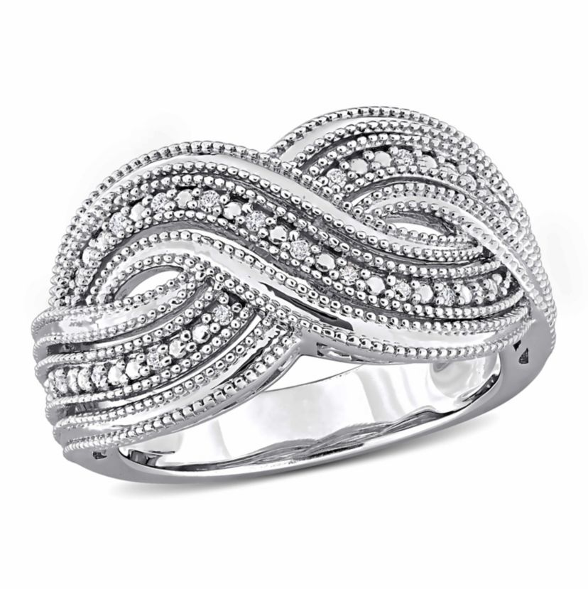 Diamond Ring in Sterling Silver