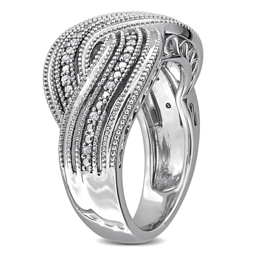 Diamond Ring in Sterling Silver
