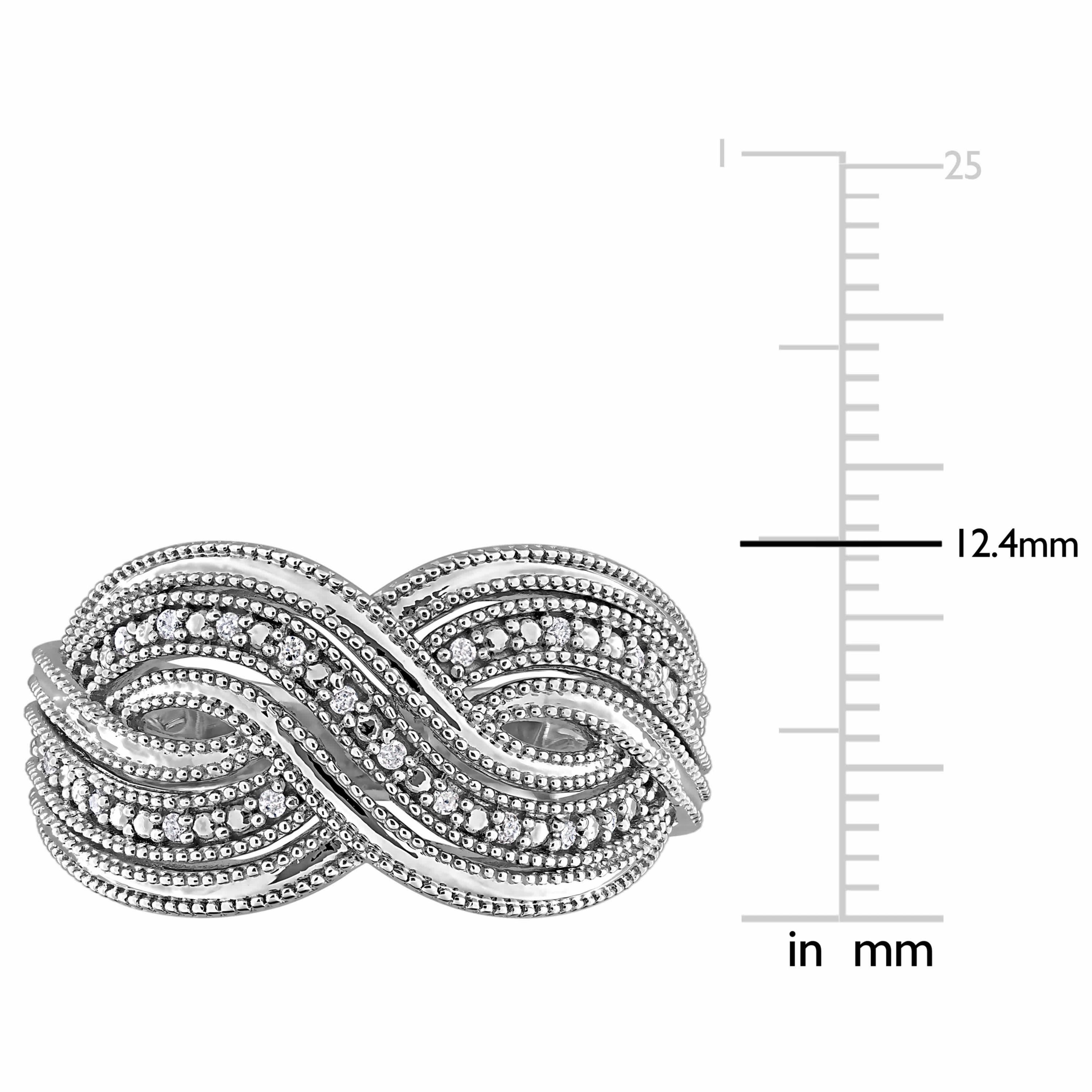 Diamond Ring in Sterling Silver