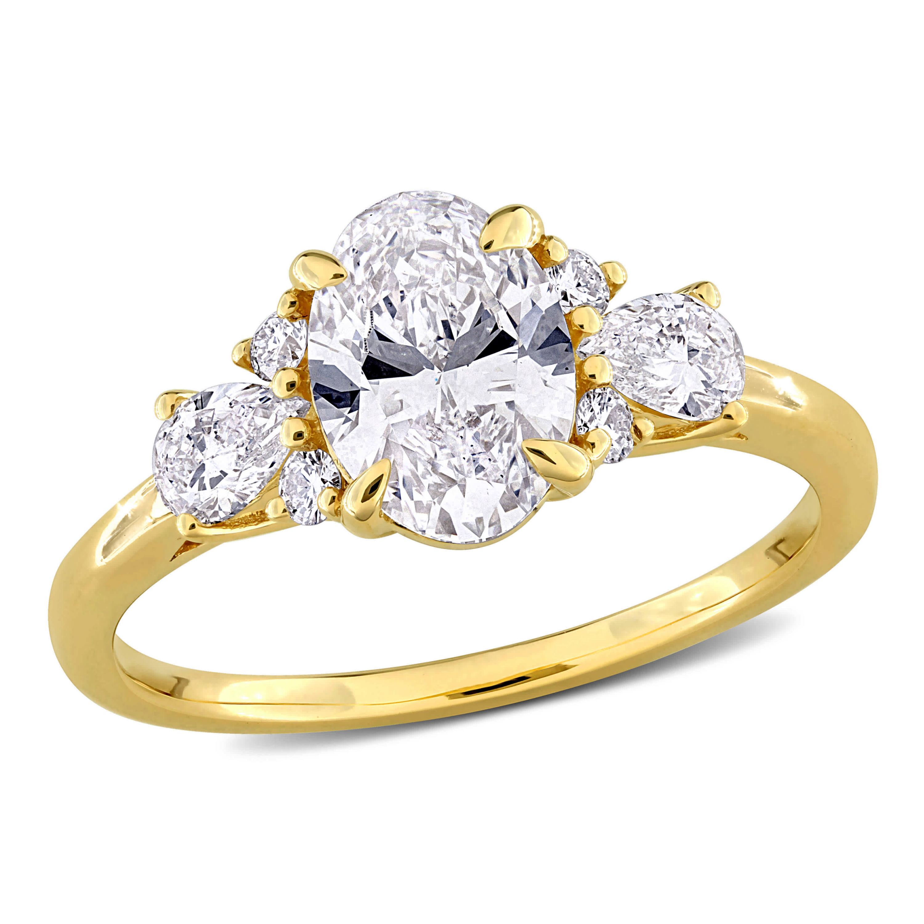 Lab Created Lab Grown Diamonds Engagement Ring in 14k Yellow Gold
