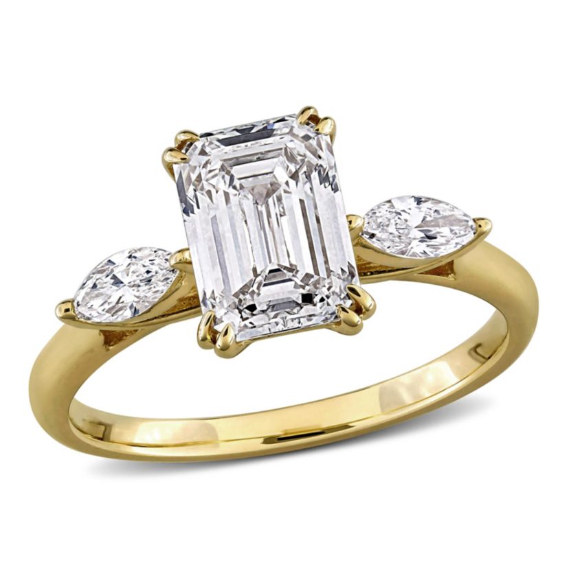 Lab Created Lab Grown Diamonds Engagement Ring in 14k Yellow Gold