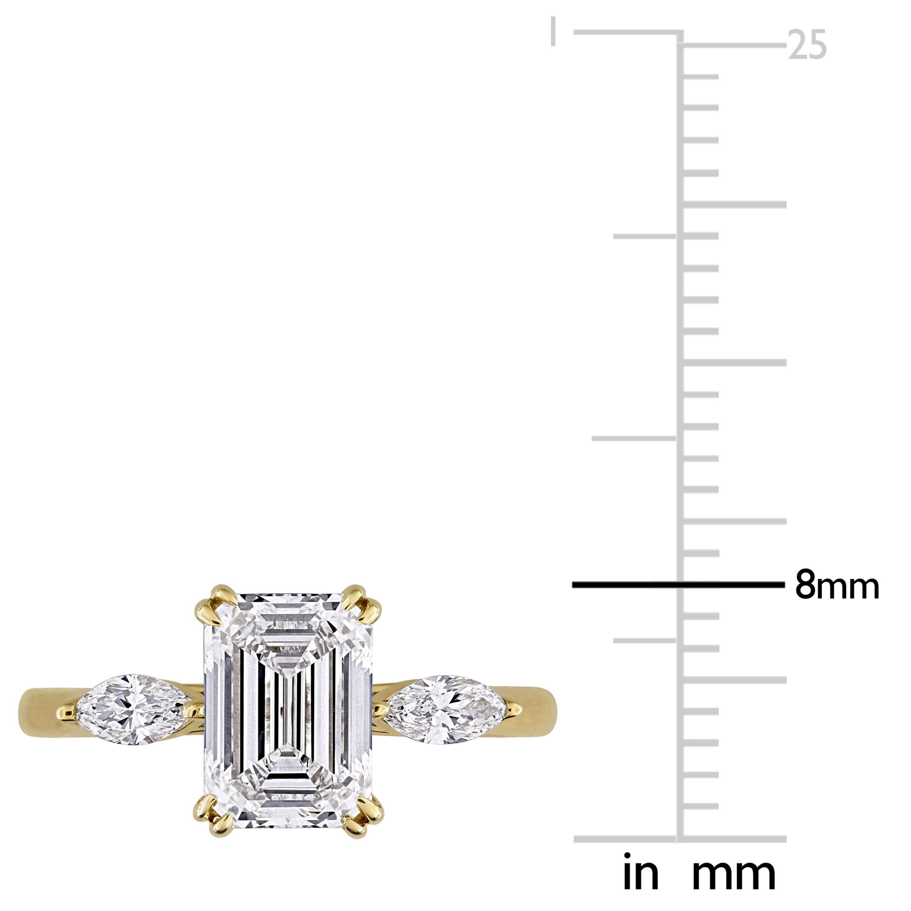 Lab Created Lab Grown Diamonds Engagement Ring in 14k Yellow Gold