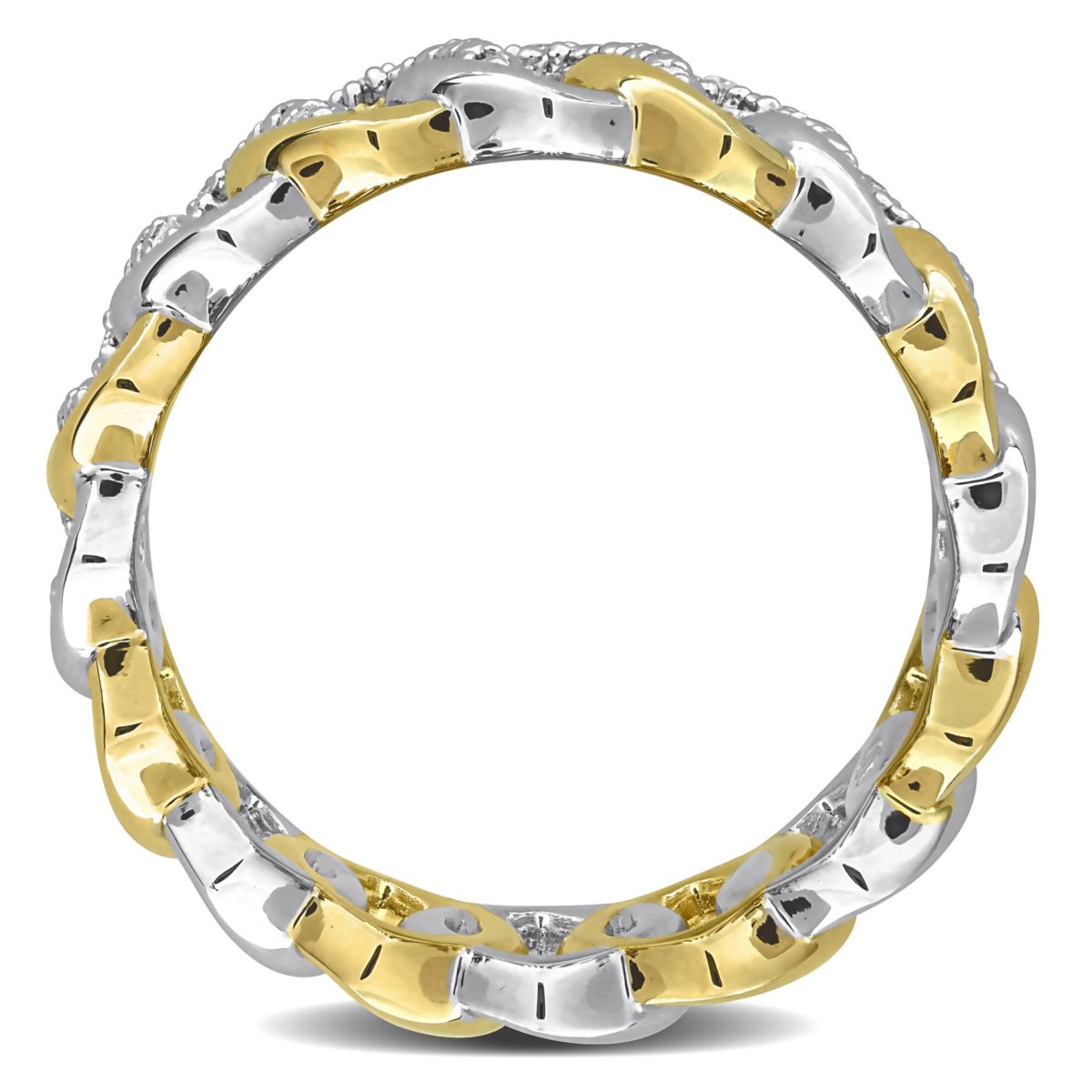 Diamond Ring in Two-Tone Silver