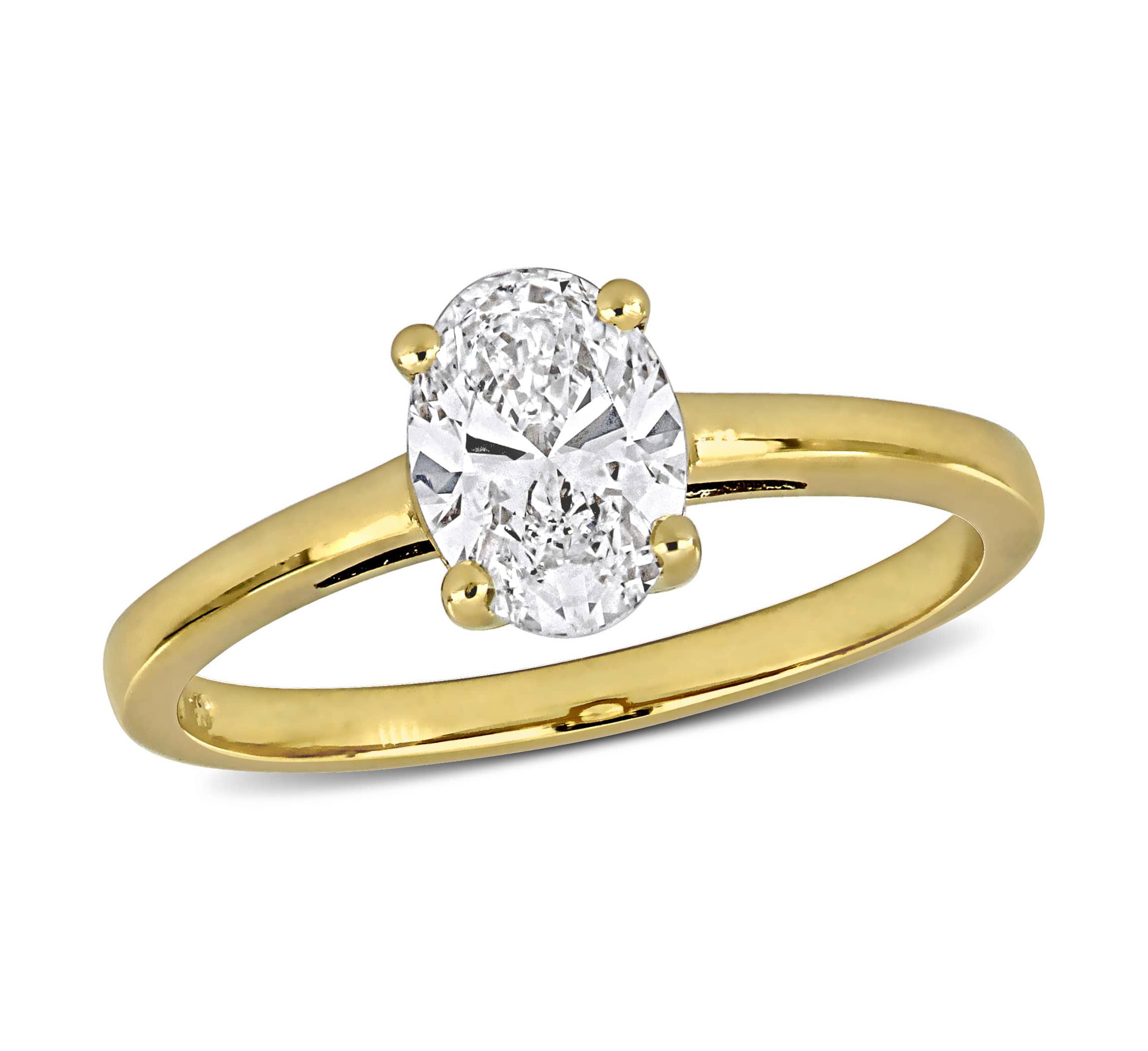 Lab Created Lab Grown Diamond Engagement Ring in 14k Yellow Gold
