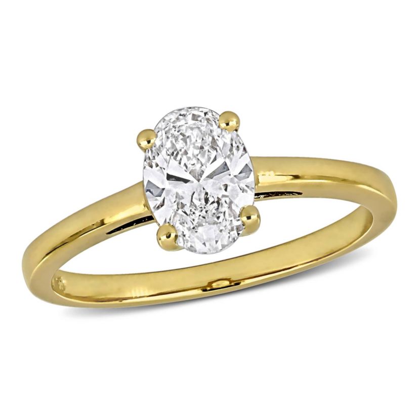 Lab Created Lab Grown Diamond Engagement Ring in 14k Yellow Gold