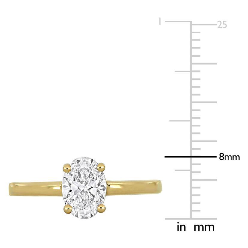 Lab Created Lab Grown Diamond Engagement Ring in 14k Yellow Gold