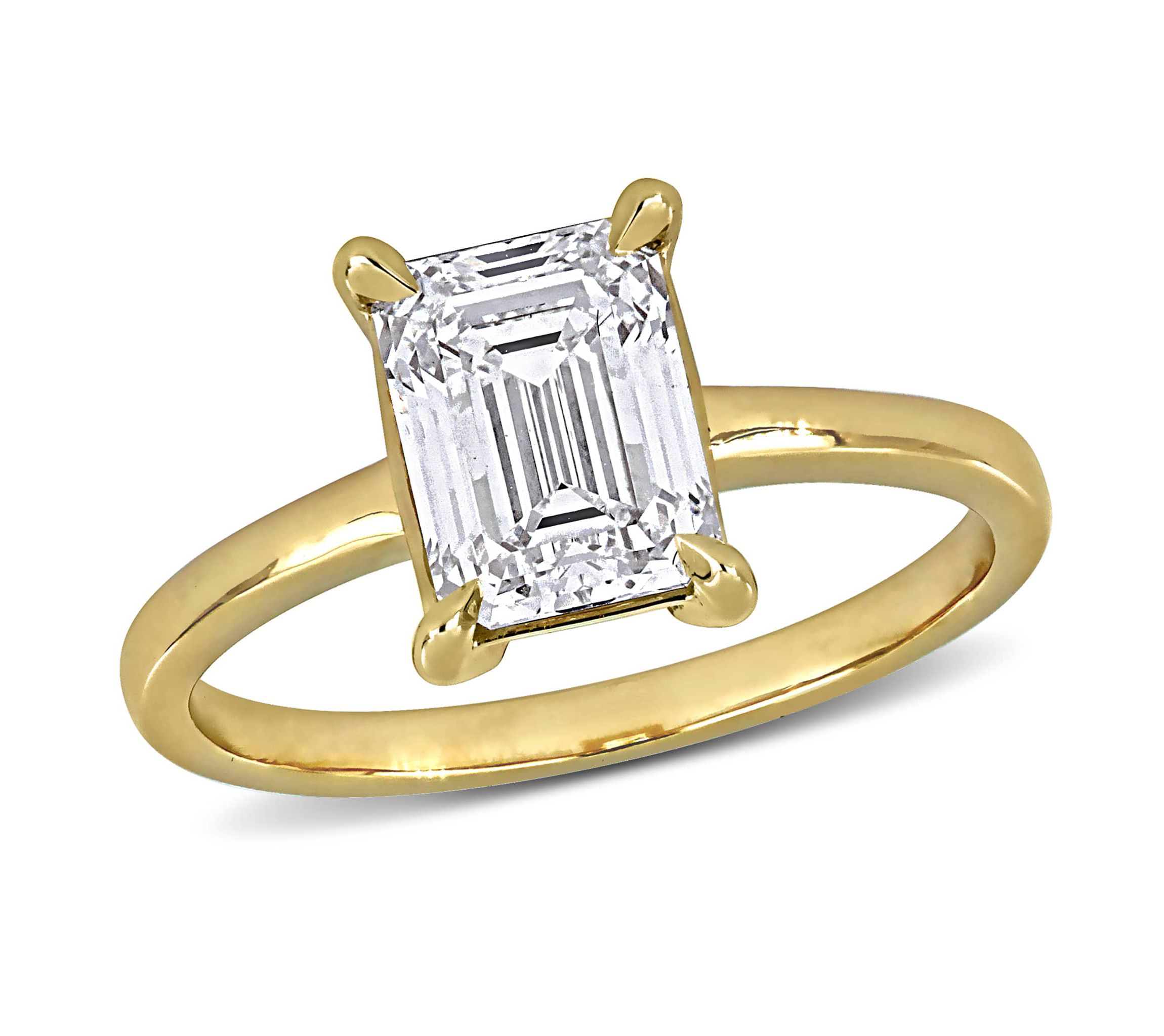 Lab Created Lab Grown Diamond Engagement Ring in 14k Yellow Gold