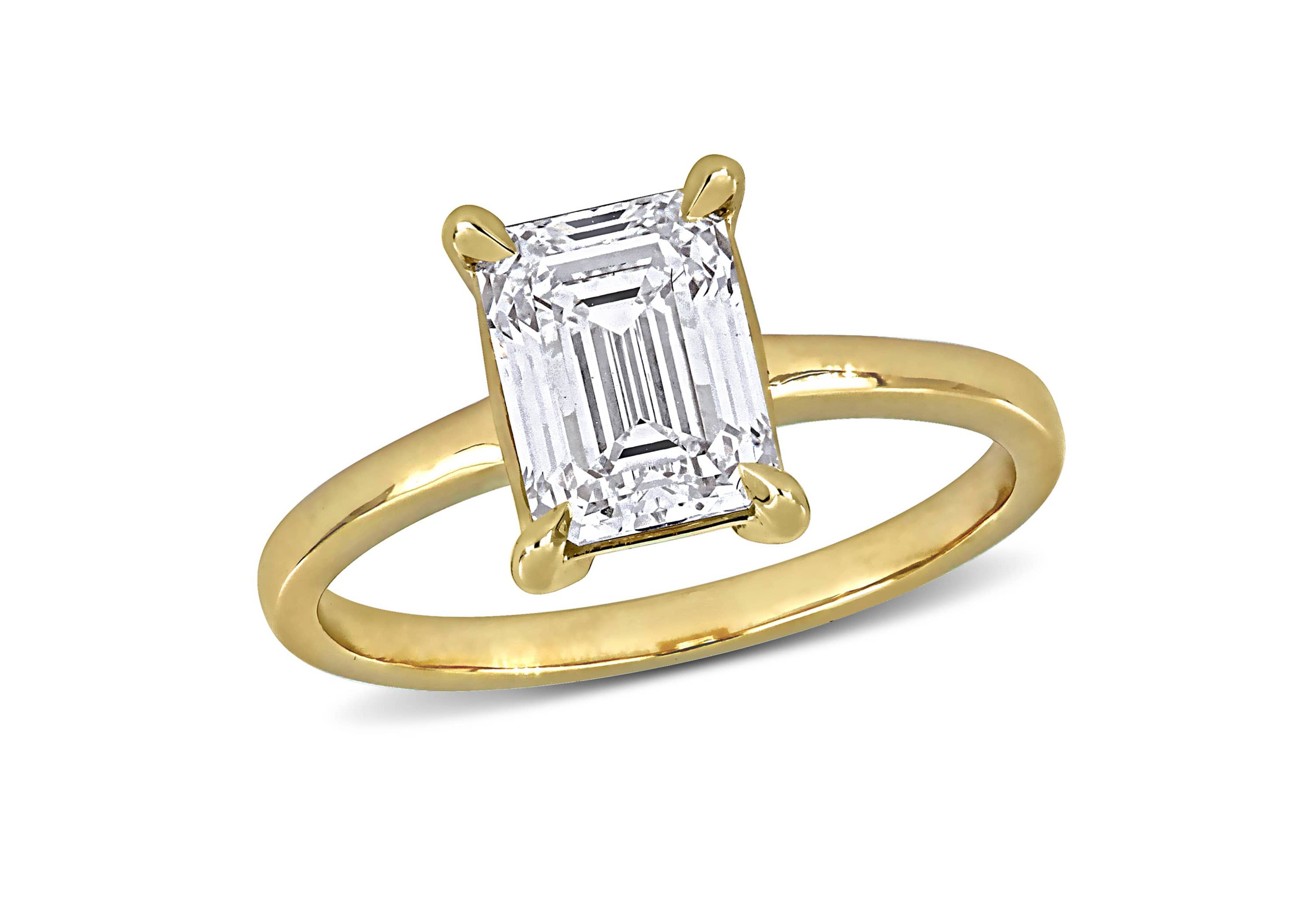 Lab Created Lab Grown Diamond Engagement Ring in 14k Yellow Gold
