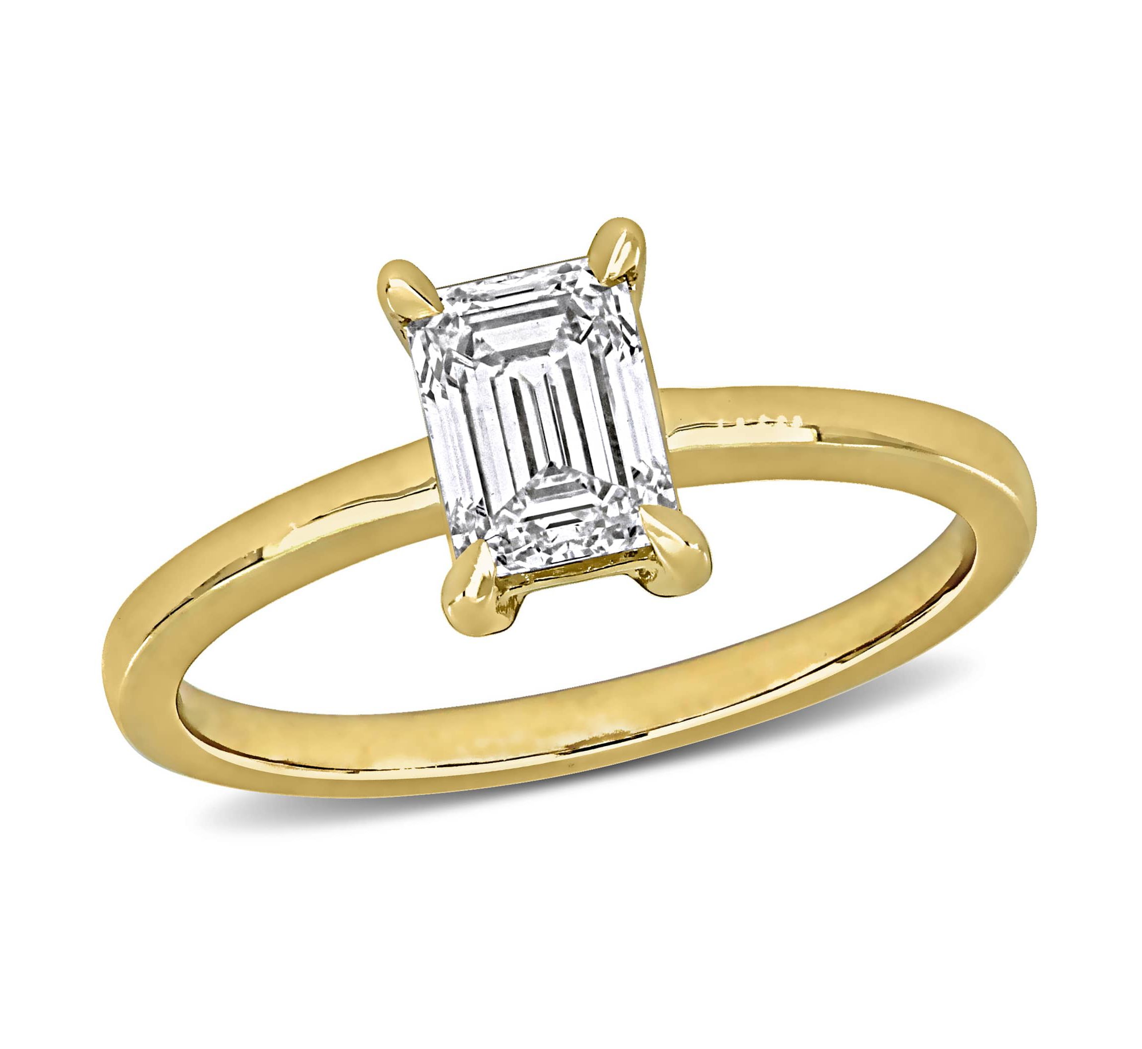 Lab Created Lab Grown Diamond Engagement Ring in 14k Yellow Gold